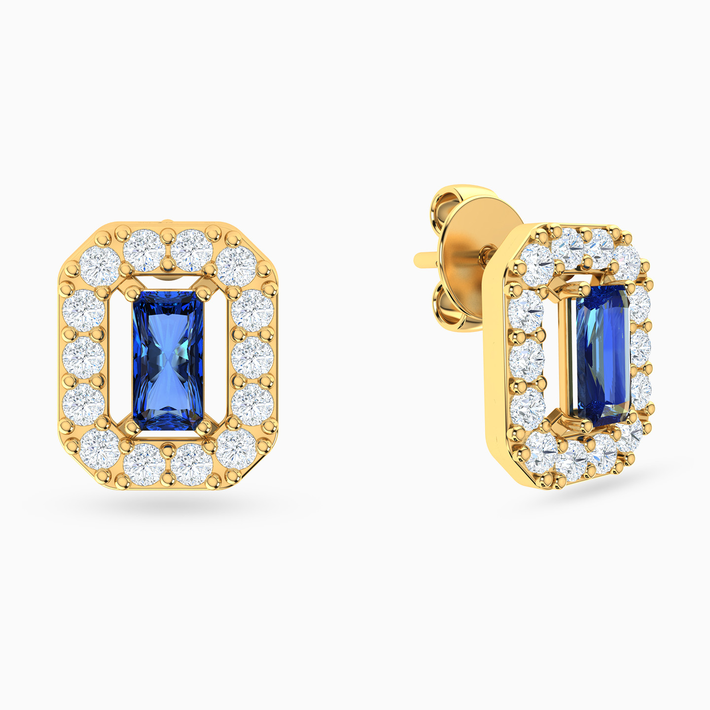 Oval Blue Stone Full Set in 18K Gold (4 Pieces) - 5 Oval Blue Stone Full Set in 18K Gold (4 Pieces) - 5