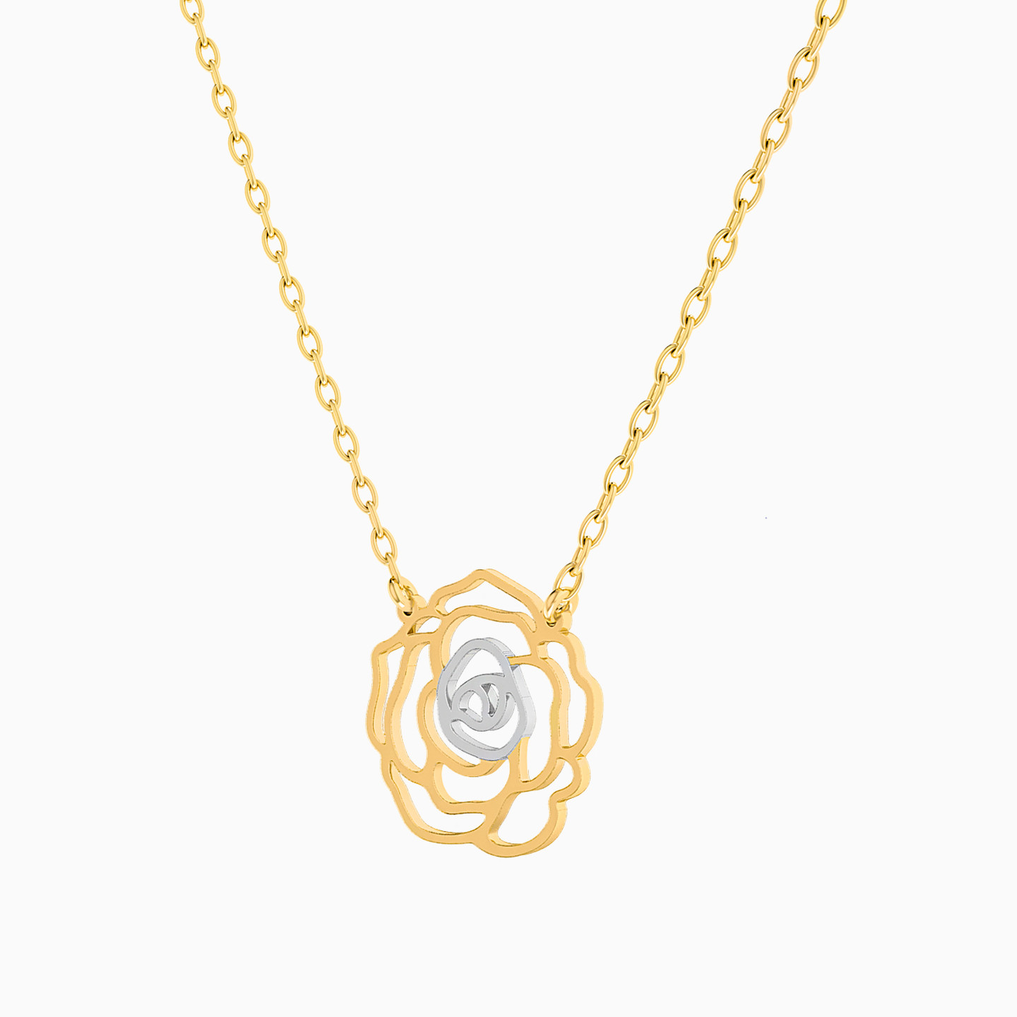 Rose Necklace In 18K Gold - 2 Rose Necklace In 18K Gold - 2