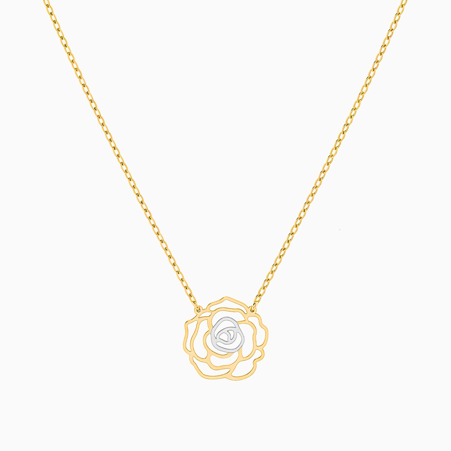 Rose Necklace in 18K Gold - 3 Rose Necklace in 18K Gold - 3