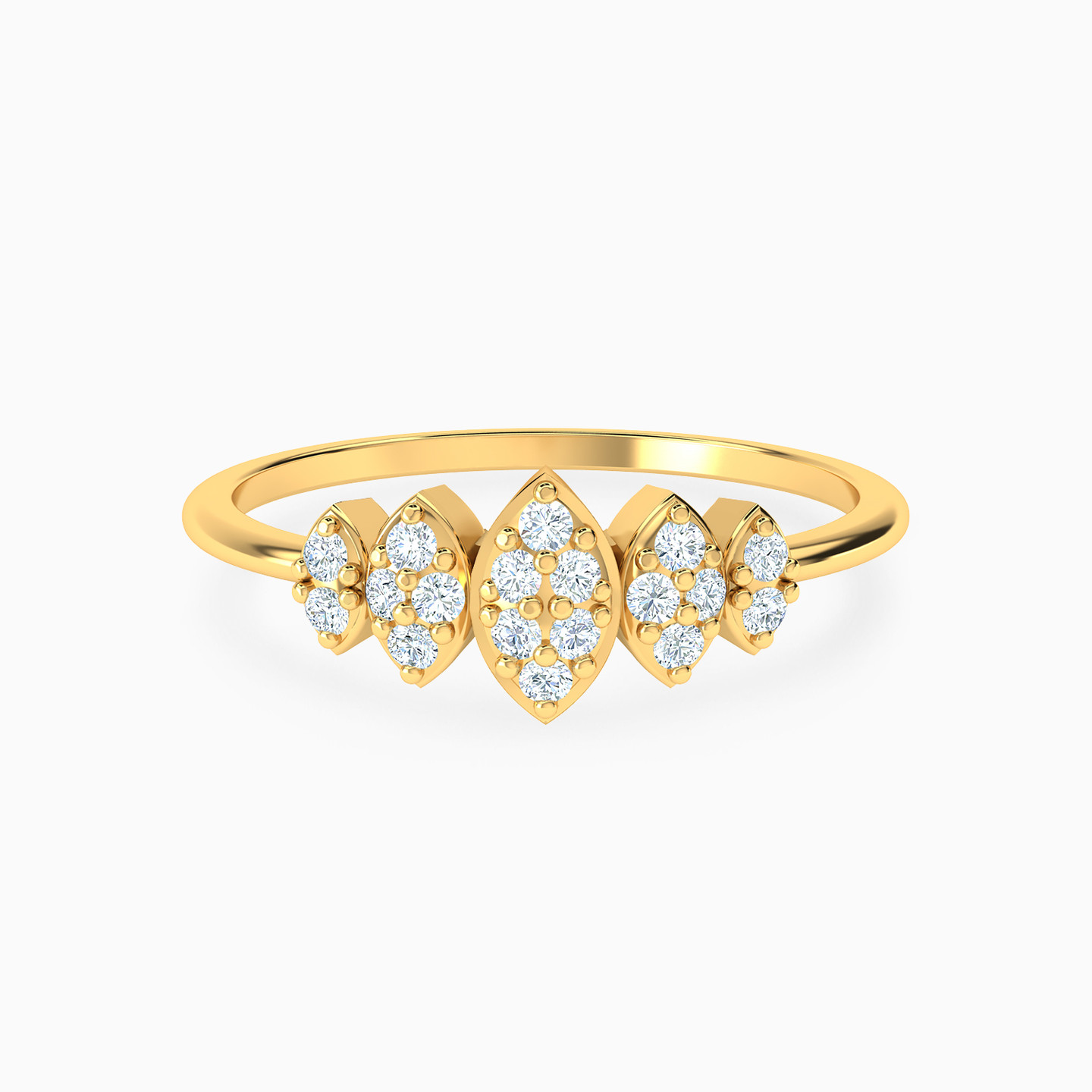 18K Gold Cubic Zirconia Statement Ring