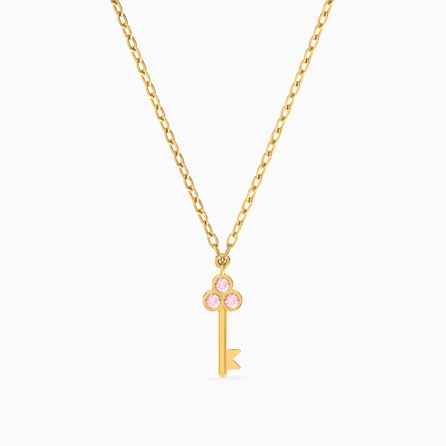 Key Rose Stone Necklace in 14K Gold Key Rose Stone Necklace in 14K Gold