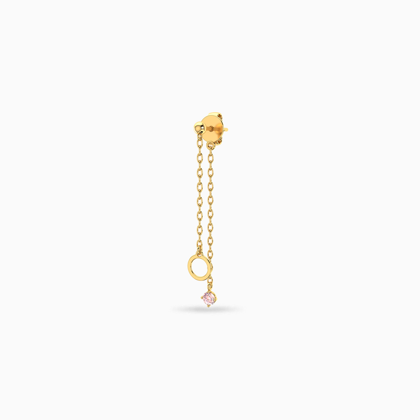 Tassels Rose Stone Drop Earrings in 14K Gold - 3 Tassels Rose Stone Drop Earrings in 14K Gold - 3