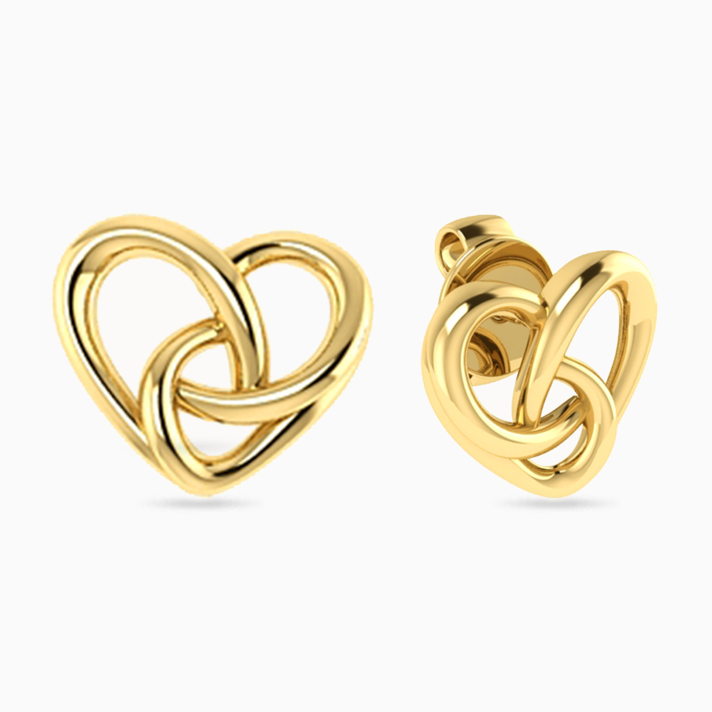 18K Gold Stud Earrings - 2