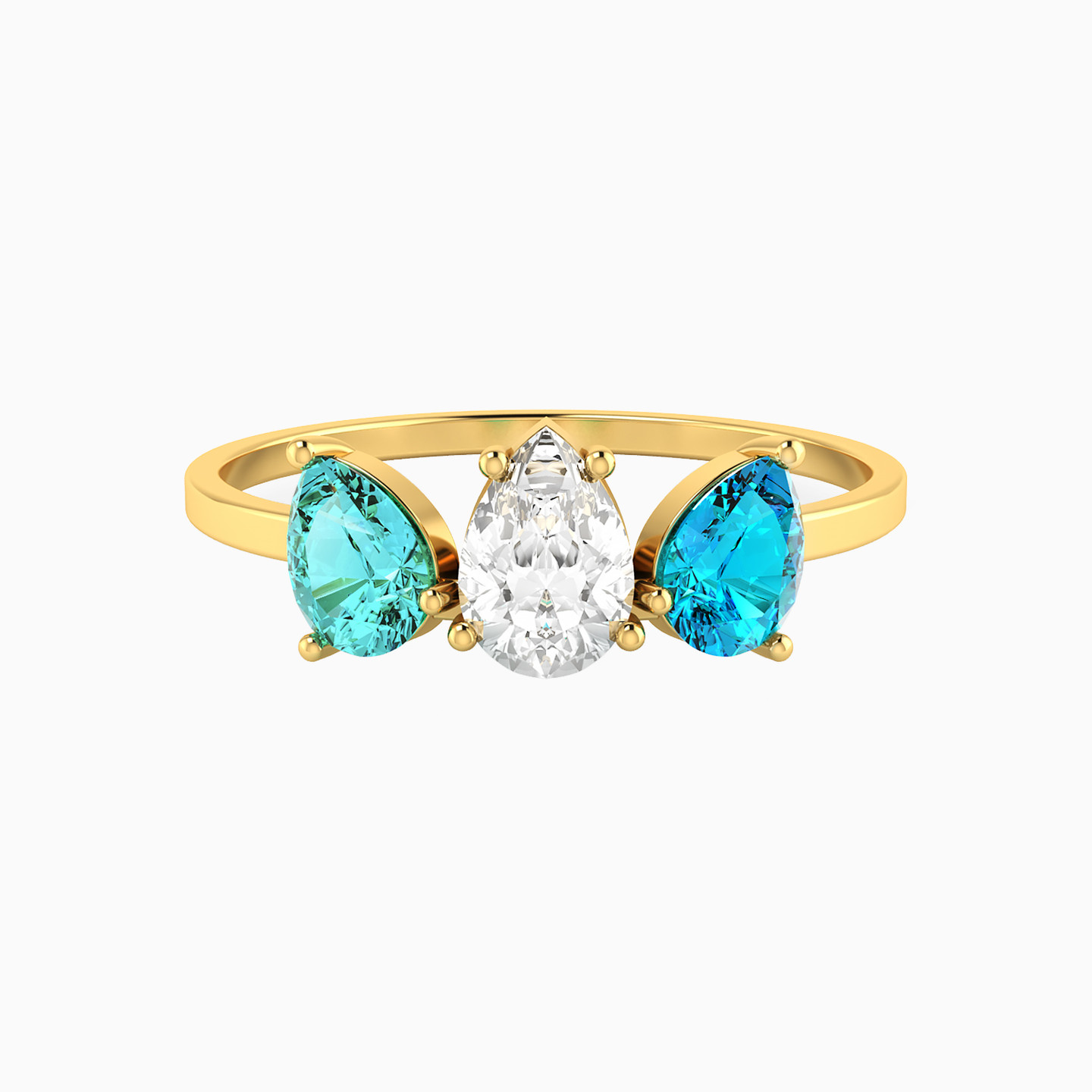Pear Colored Stones Statement Ring in 18K Gold Pear Colored Stones Statement Ring in 18K Gold
