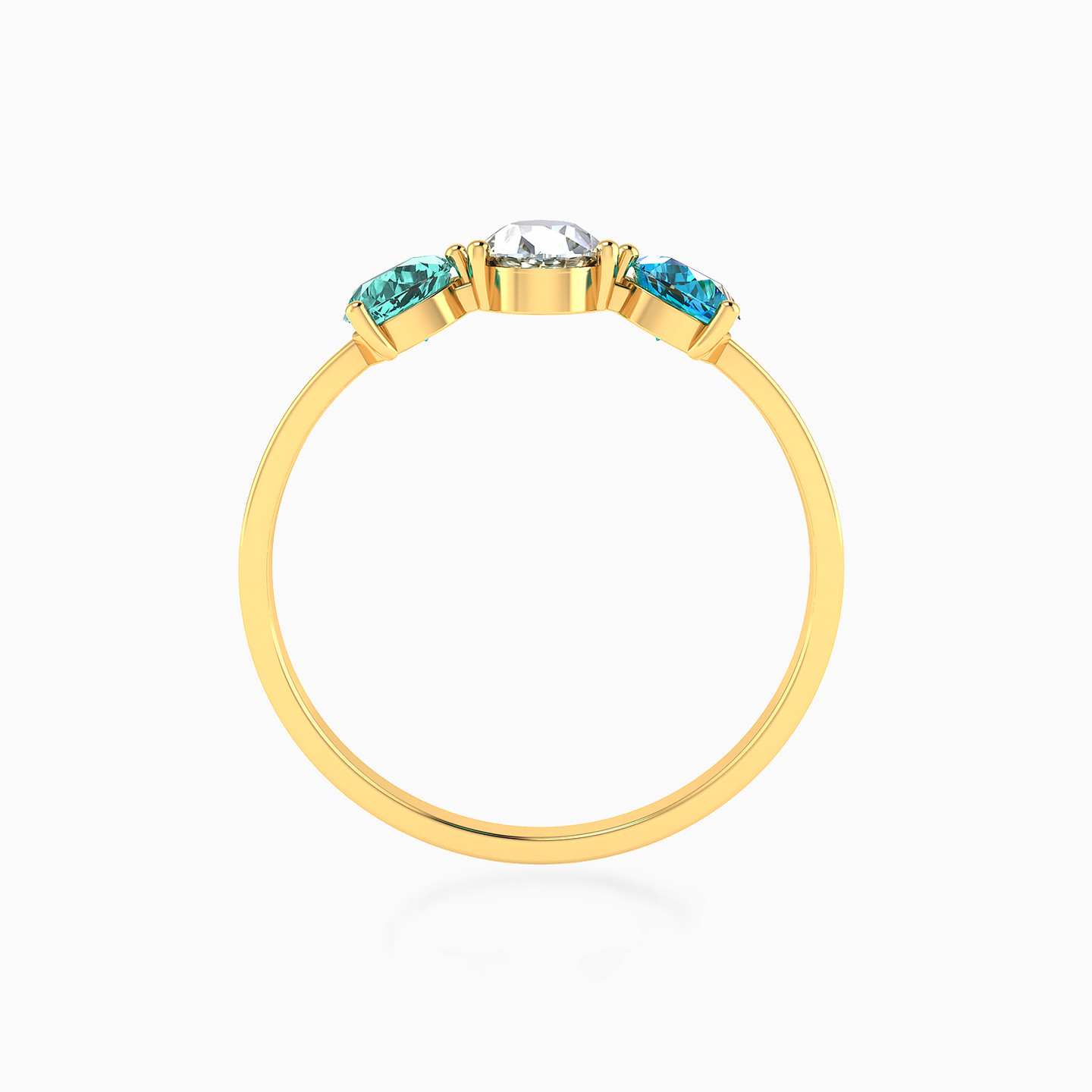 Pear Colored Stones Statement Ring in 18K Gold - 3 Pear Colored Stones Statement Ring in 18K Gold - 3