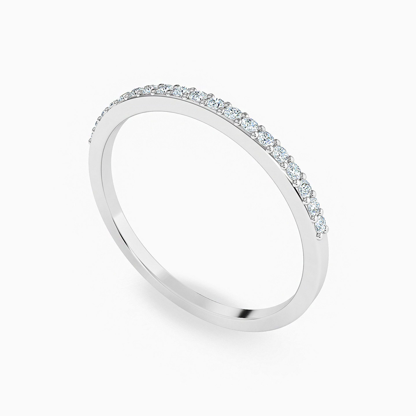 خاتم إتيرنتي ذهب رفيع عيار 18 قيراط مزين بالألماس   - 2