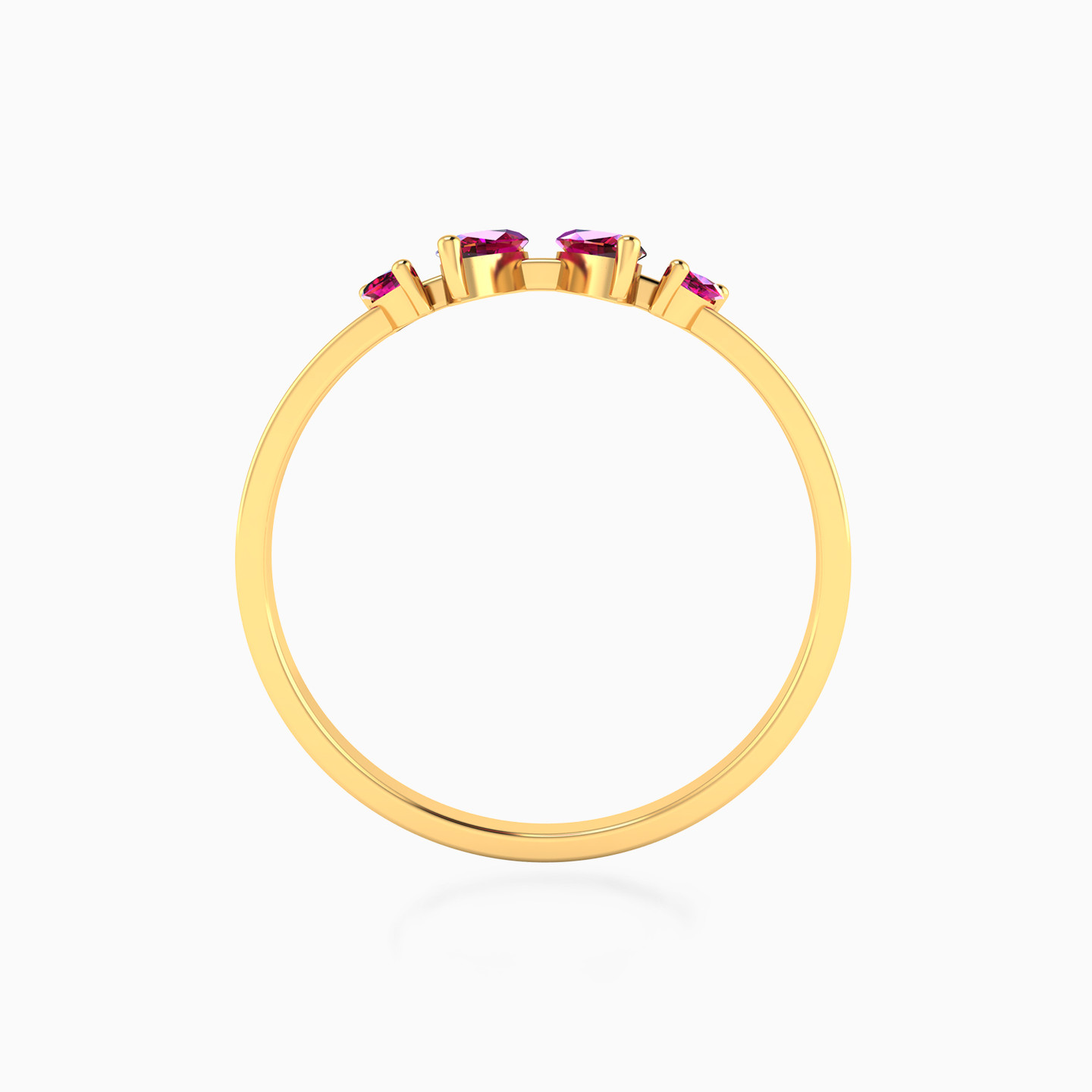 14K Gold Colored Stones Statement Ring - 3