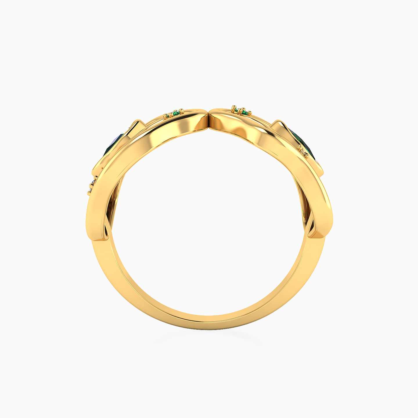 14K Gold Colored Stones Statement Ring - 3