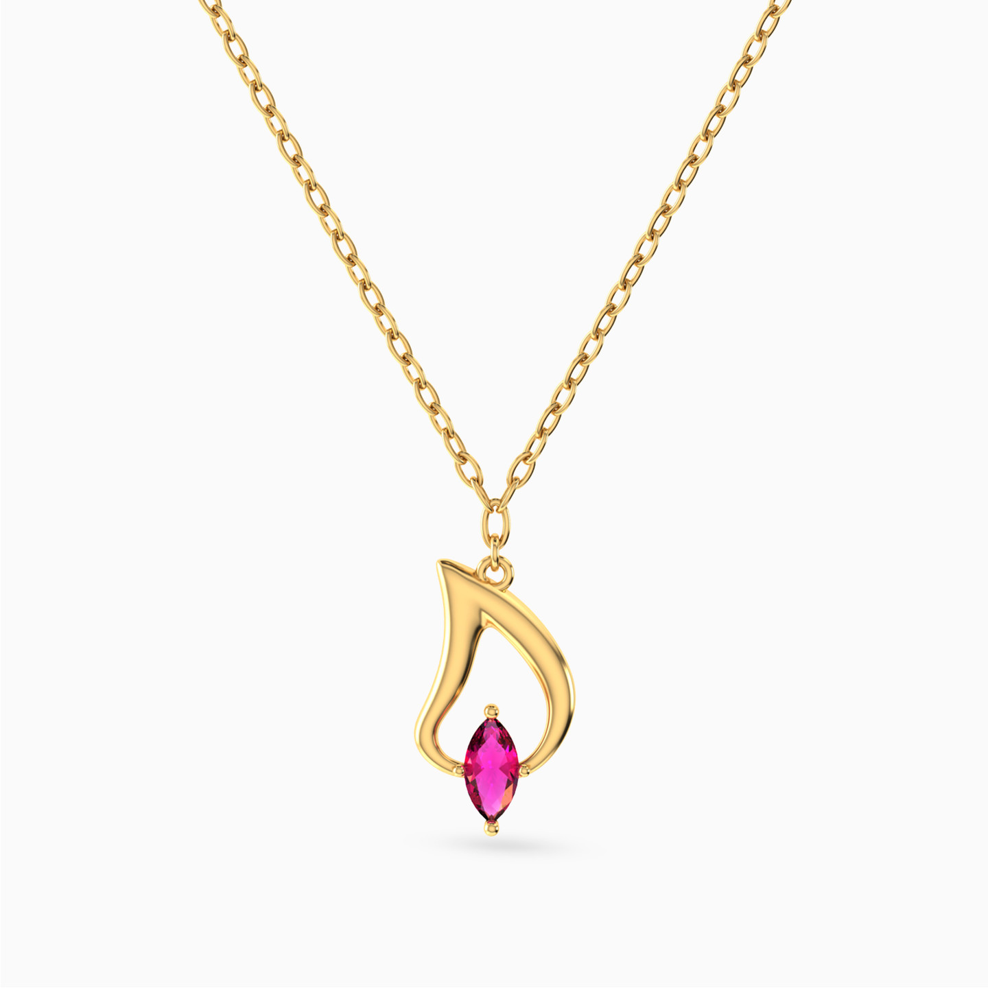 Flame Rose Stone Necklace in 14K Gold Flame Rose Stone Necklace in 14K Gold