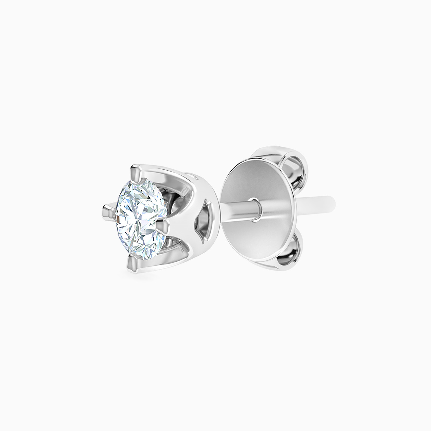 18K Gold Diamond Stud Earrings - 3