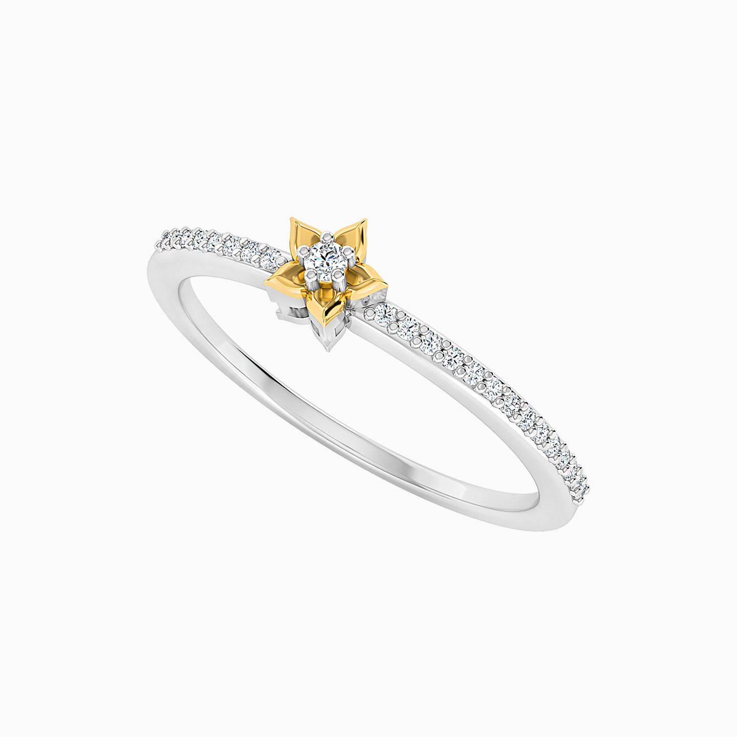 Flower Diamond Eternity Ring in 18K Gold - 2 Flower Diamond Eternity Ring in 18K Gold - 2