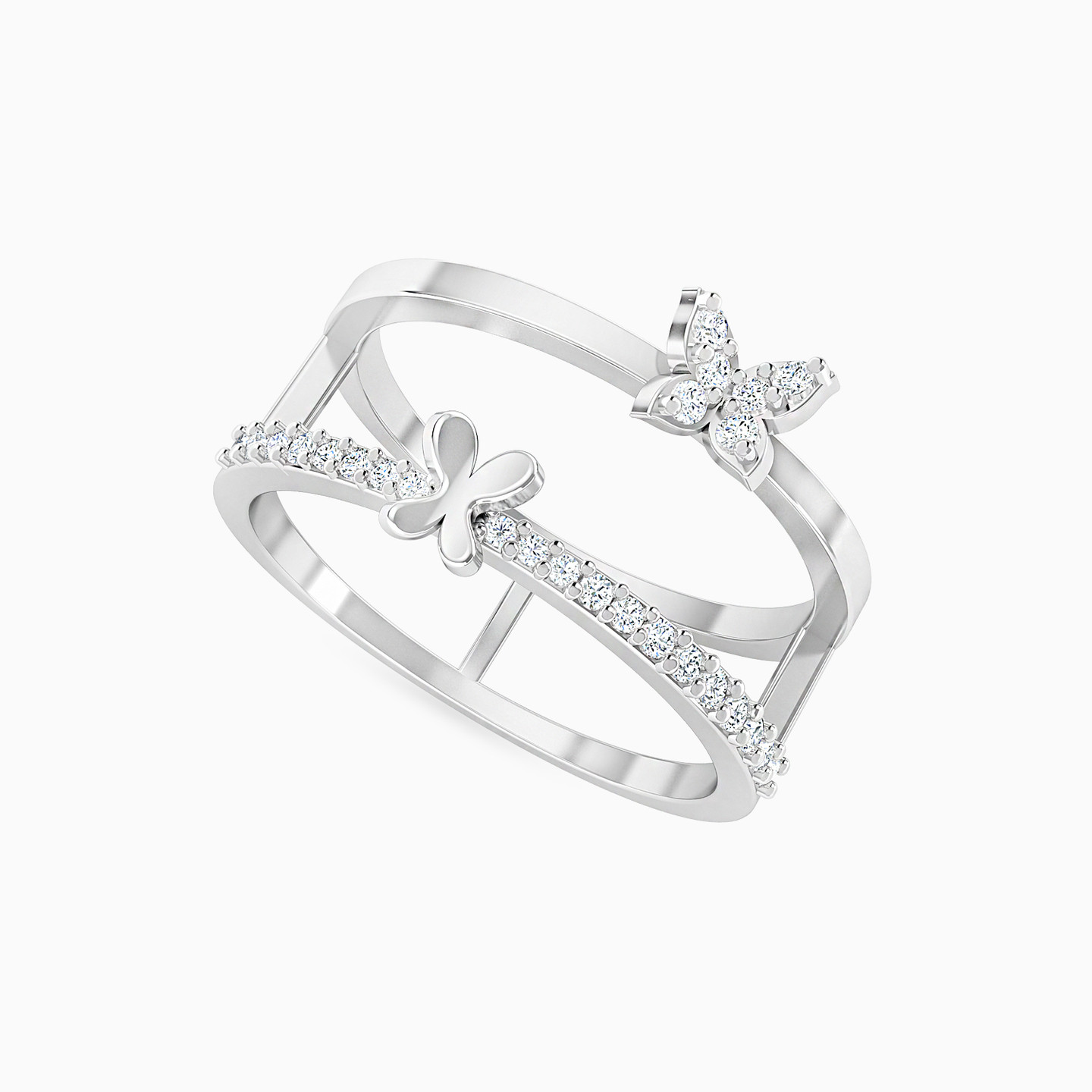 Butterfly Diamond Ring in 18K Gold - 4