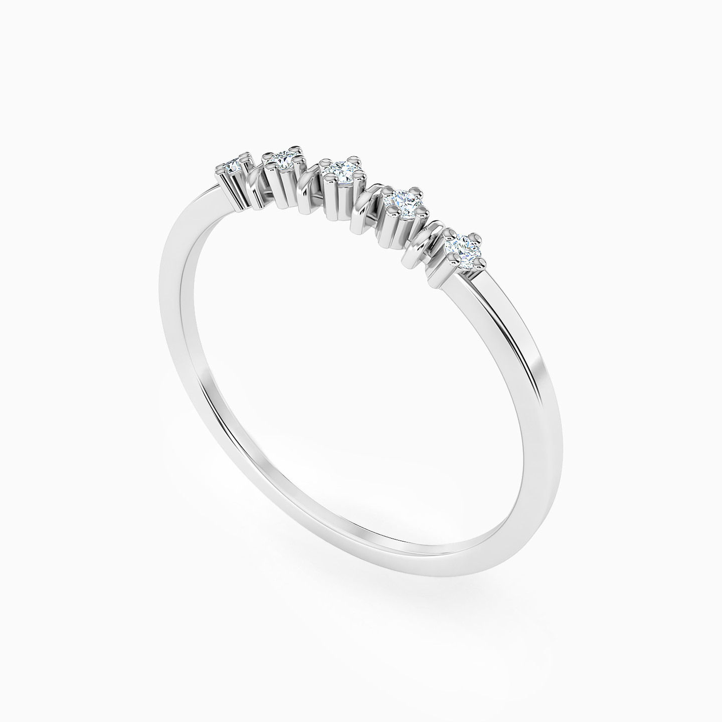 Slim Diamond Ring in 18K Gold - 2 Slim Diamond Ring in 18K Gold - 2