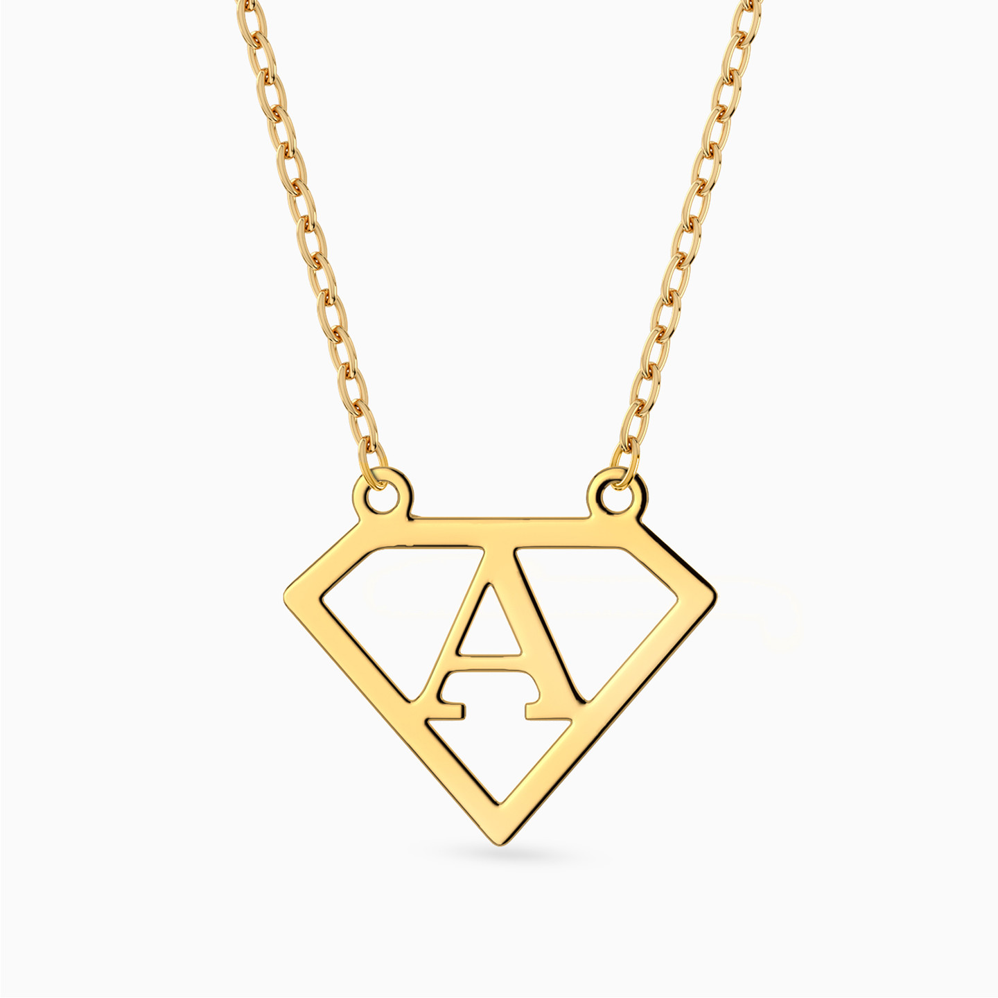 14K Gold A Pendant Necklace