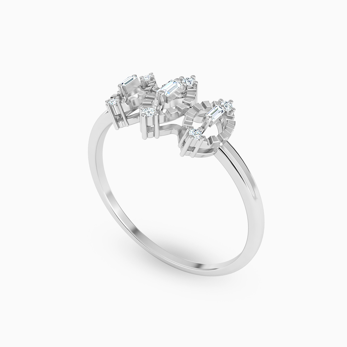 خاتم ذهب ماركيز عيار 18 قيراط مزين بالألماس - 2 خاتم ذهب ماركيز عيار 18 قيراط مزين بالألماس - 2