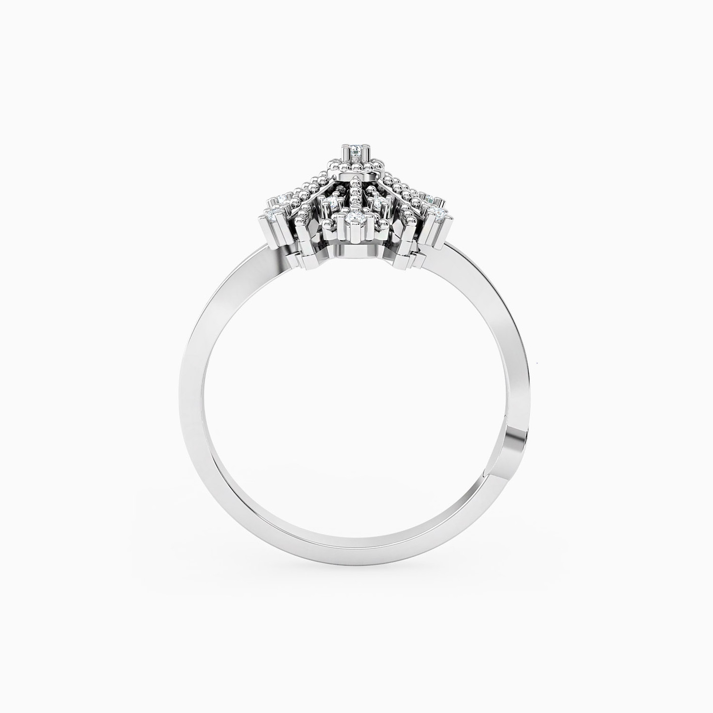 Snowflake Diamond Ring in 18K Gold - 3 Snowflake Diamond Ring in 18K Gold - 3