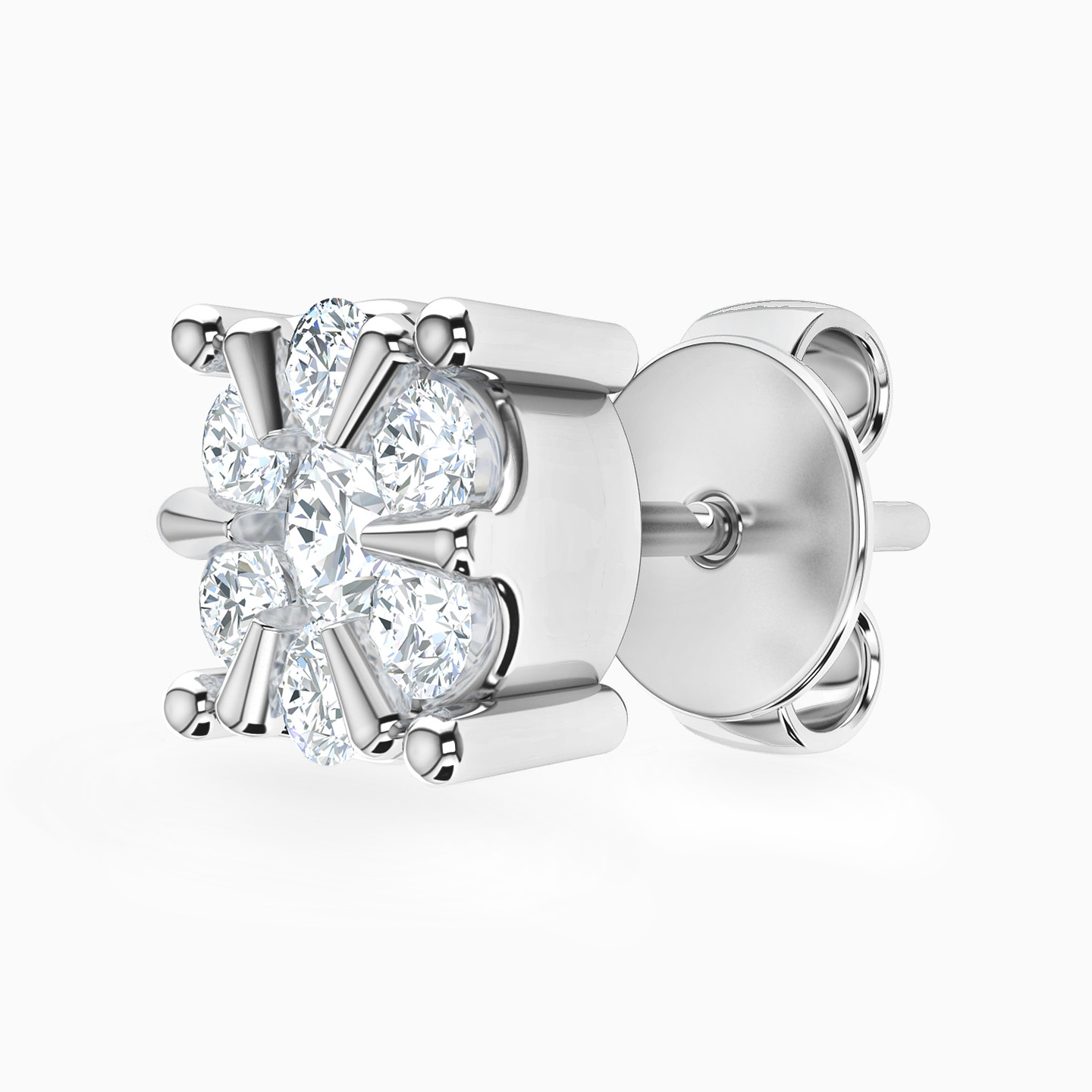 أقراط صغيرة ذهب دائرية عيار 18 قيراط مزينة بالألماس - 3 أقراط صغيرة ذهب دائرية عيار 18 قيراط مزينة بالألماس - 3