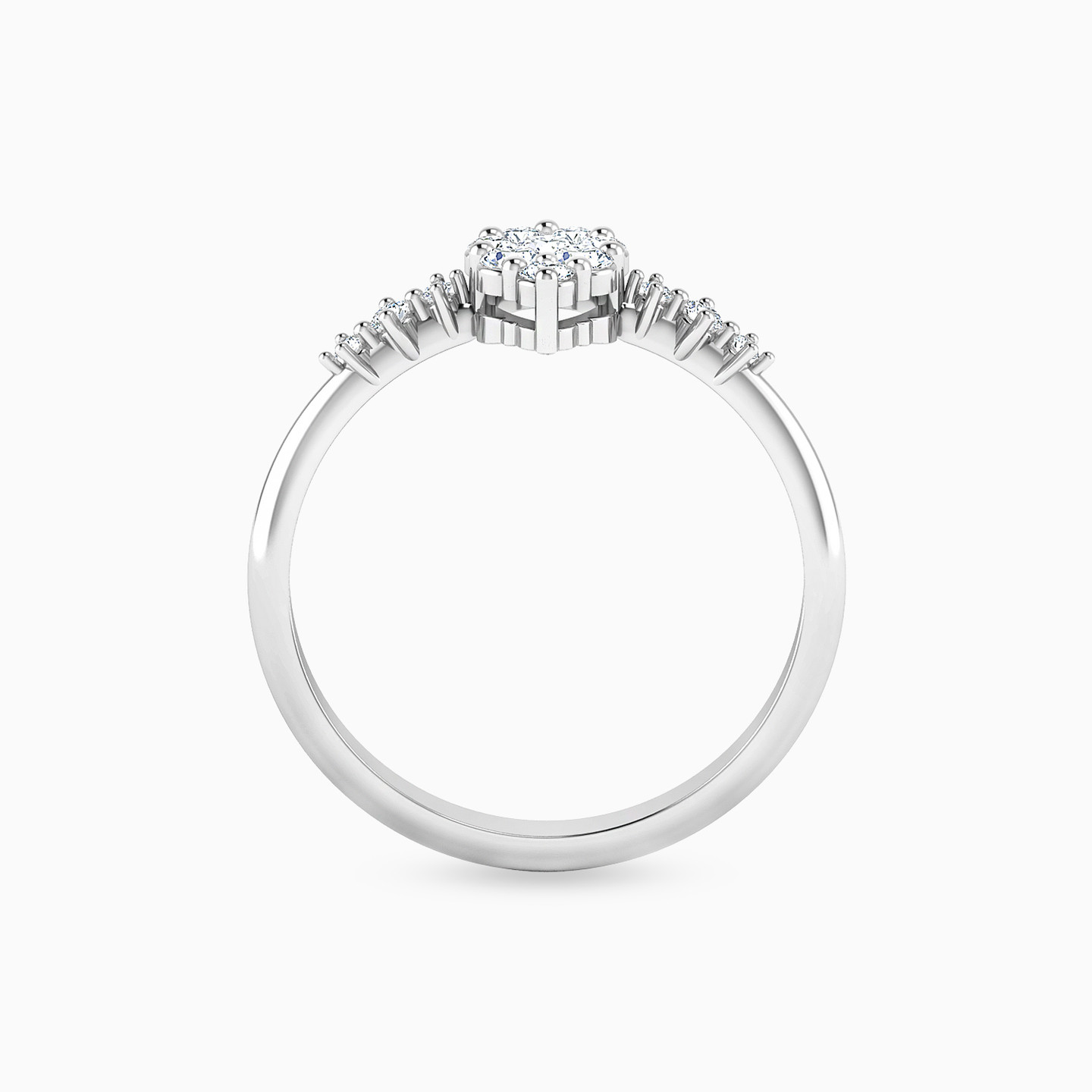 Pear Diamond Ring in 18K Gold - 4 Pear Diamond Ring in 18K Gold - 4