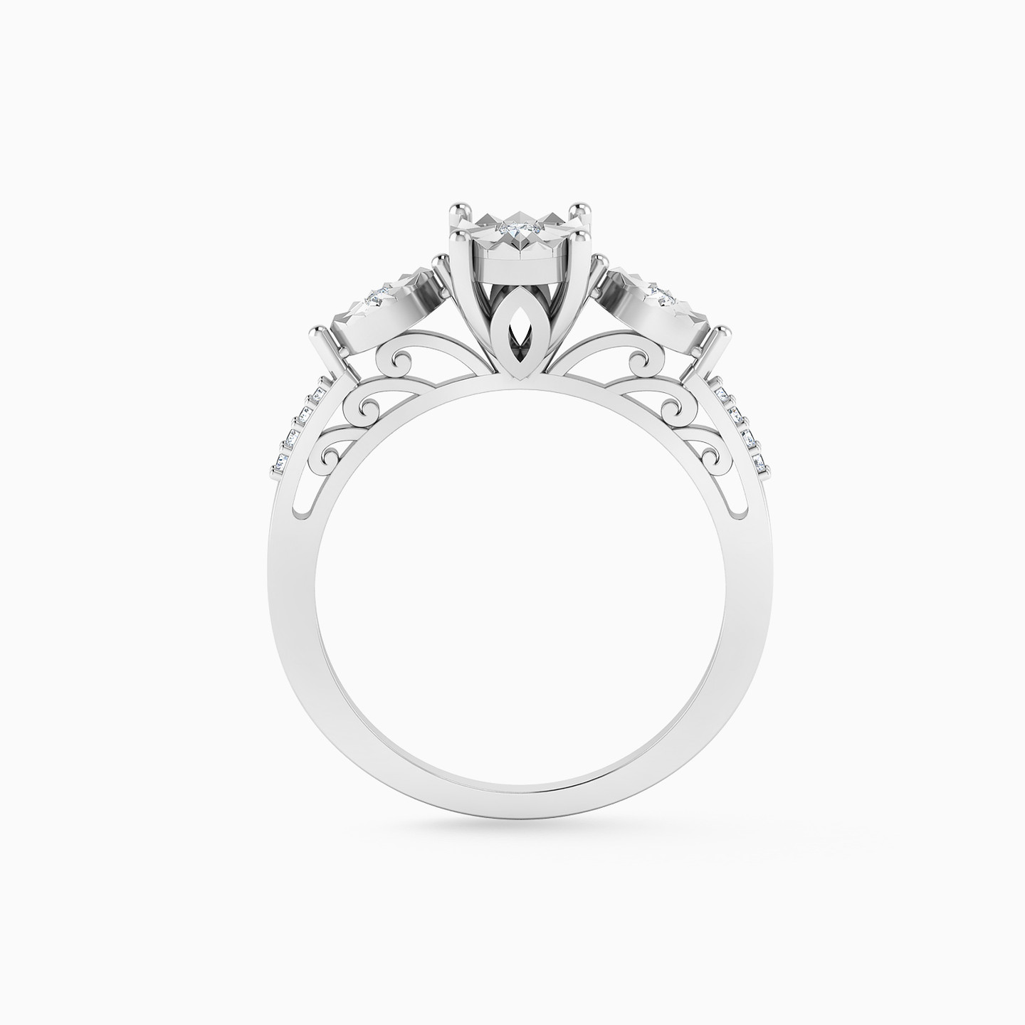 Circle Diamond Ring in 18K Gold - 5 Circle Diamond Ring in 18K Gold - 5