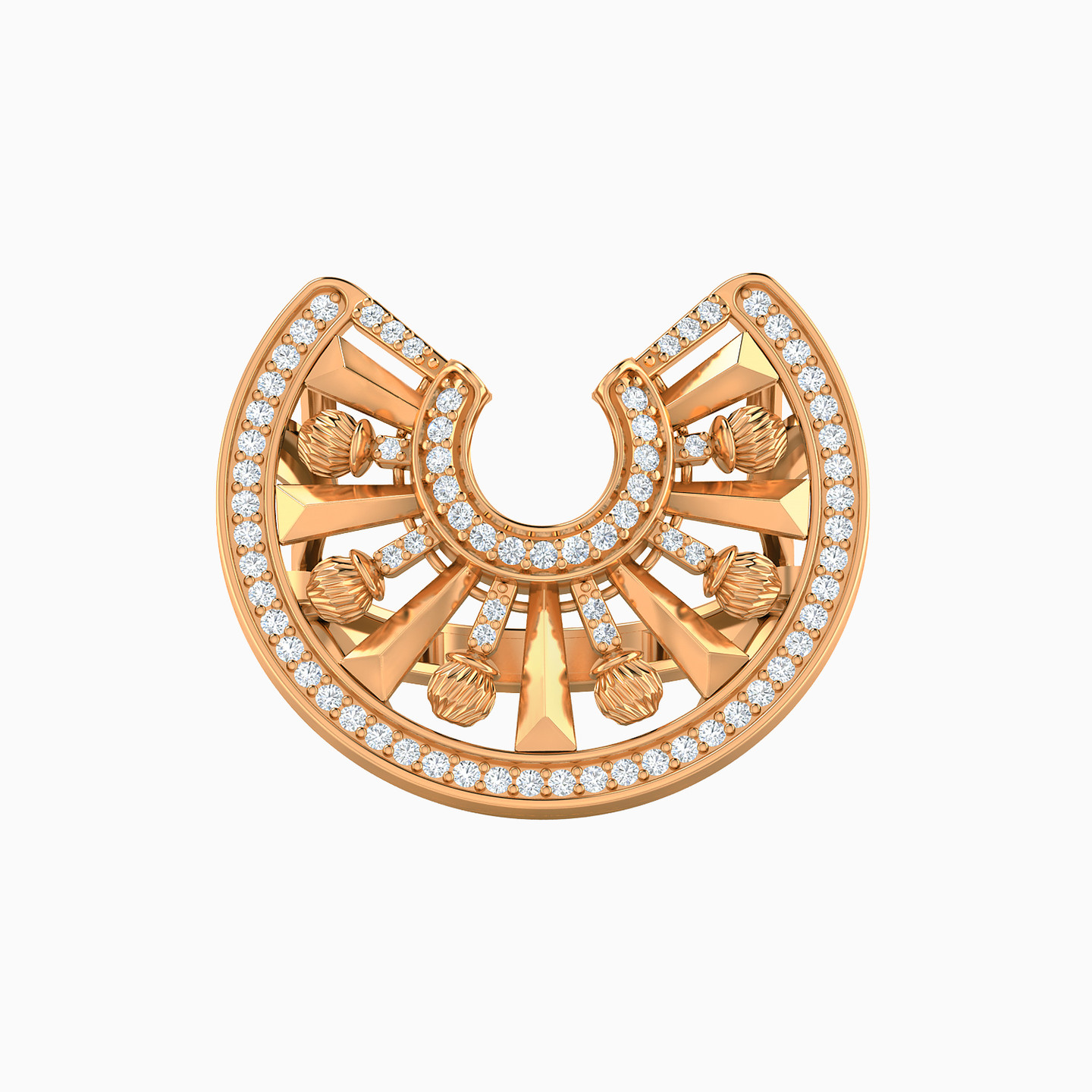 Medallion Yellow Stone Full Set in 21K Gold (3 Pieces) - 4 Medallion Yellow Stone Full Set in 21K Gold (3 Pieces) - 4