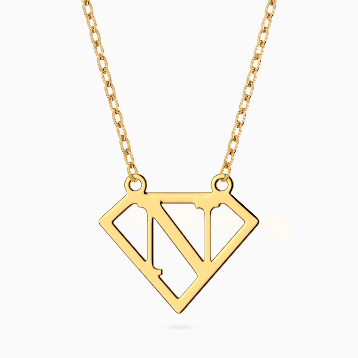 Letter N Necklace In 14K Gold Letter N Necklace In 14K Gold
