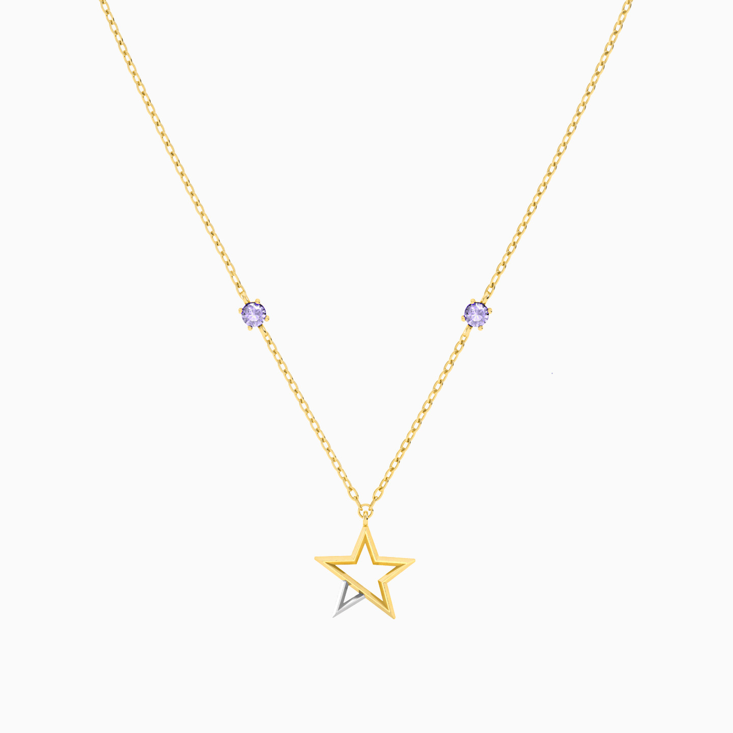 Star Colored Stones Necklace In 18K Gold - 3