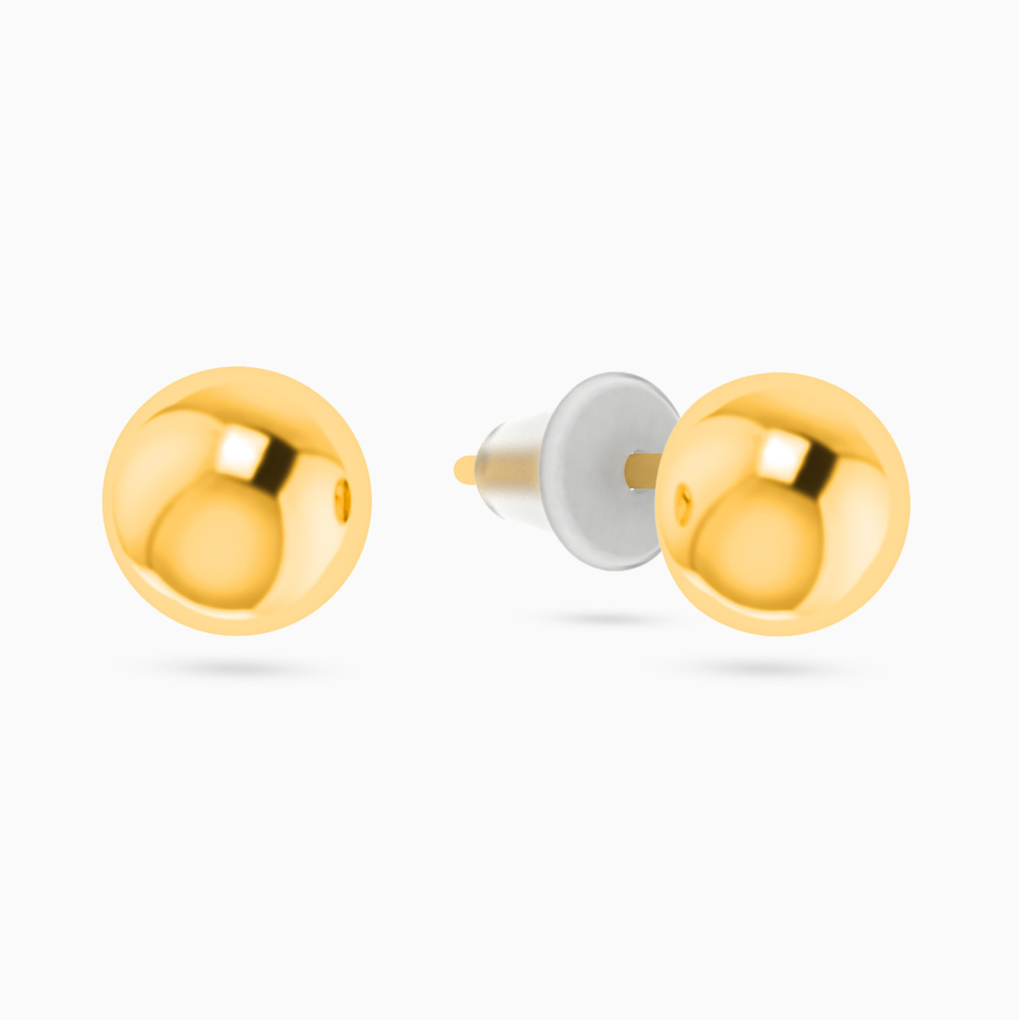 18K Gold Stud Earrings - 2