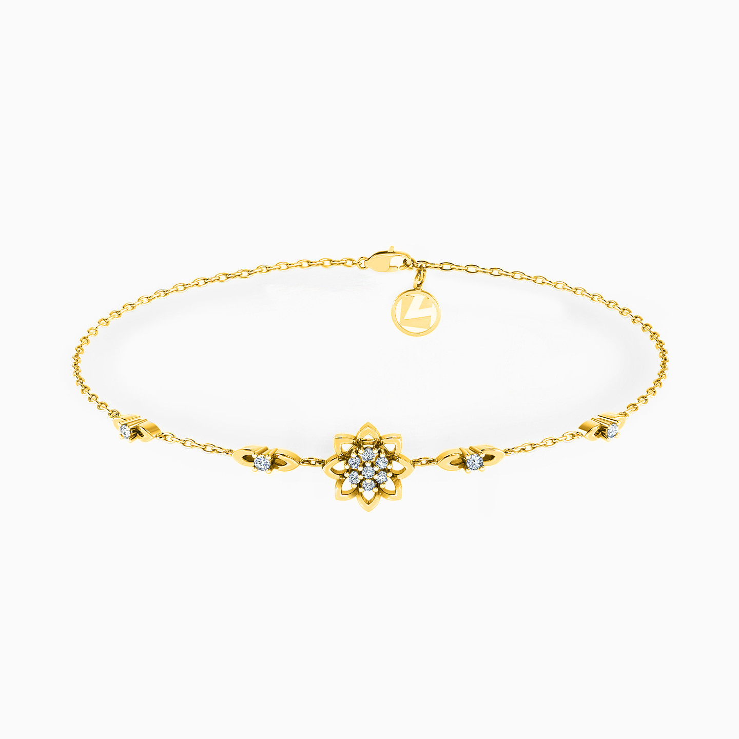 18K Gold Diamond Chain Bracelet