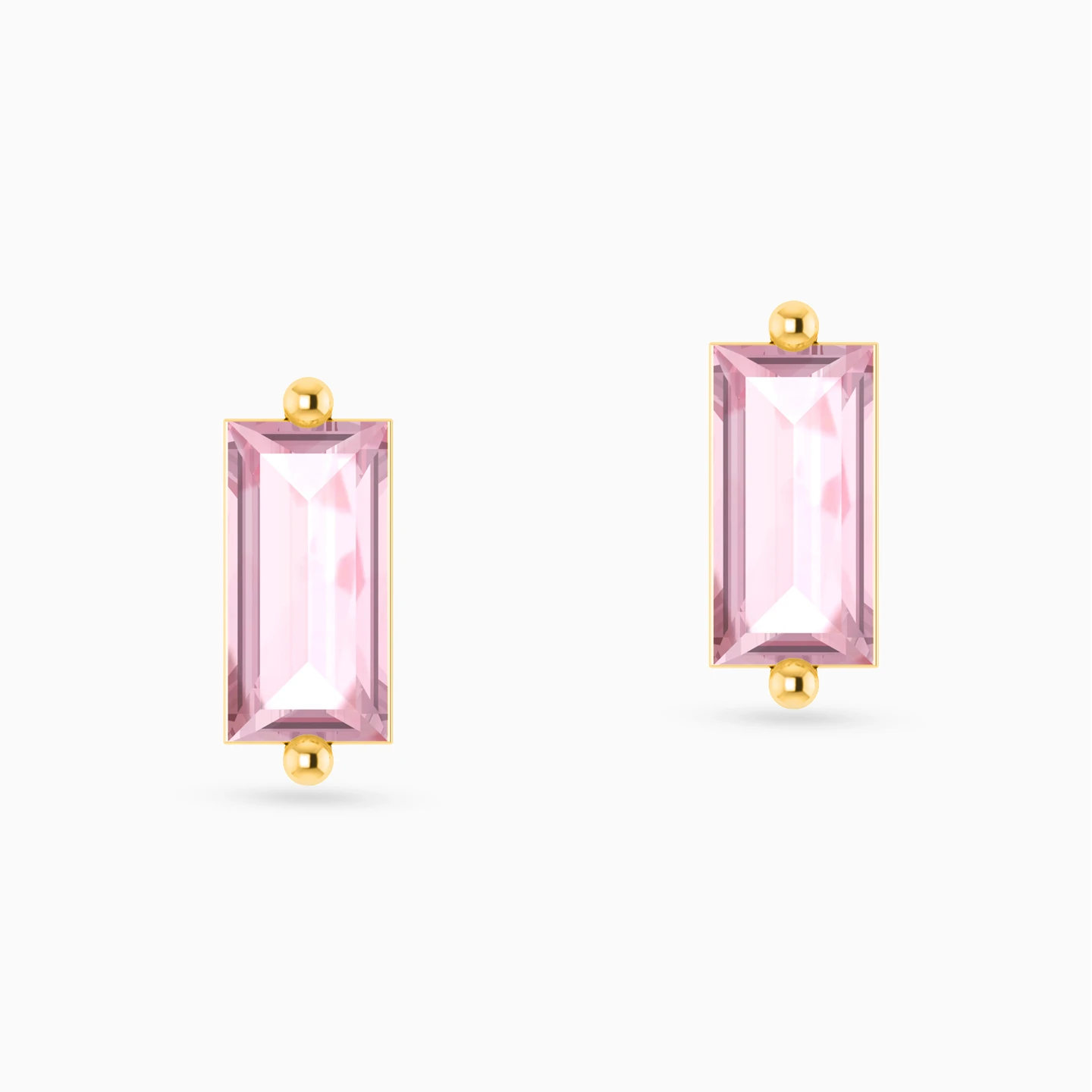 Baguette Rose Stone Stud Earrings in 18K Gold Baguette Rose Stone Stud Earrings in 18K Gold