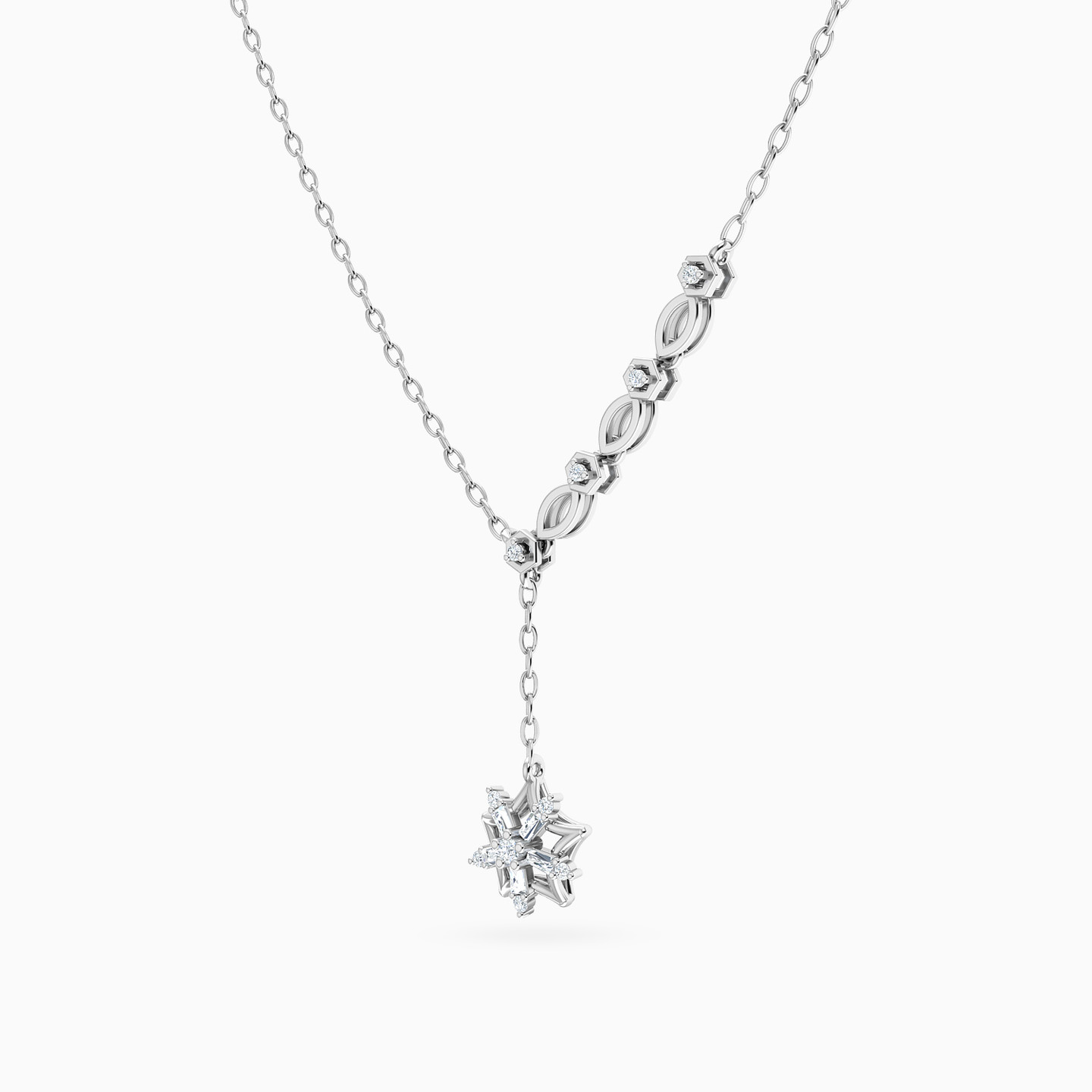 سلسلة ذهب نجمة عيار 18 قيراط مزينة بالألماس - 2 سلسلة ذهب نجمة عيار 18 قيراط مزينة بالألماس - 2