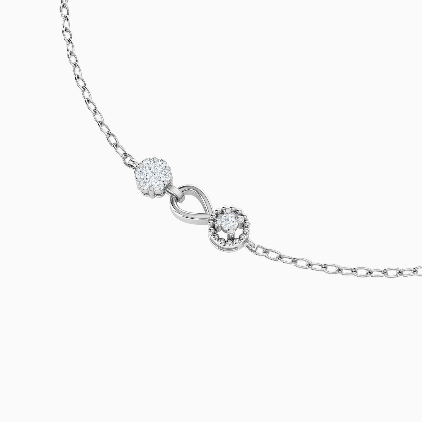 Circle Diamond Chain Bracelet in 18K Gold - 3 Circle Diamond Chain Bracelet in 18K Gold - 3