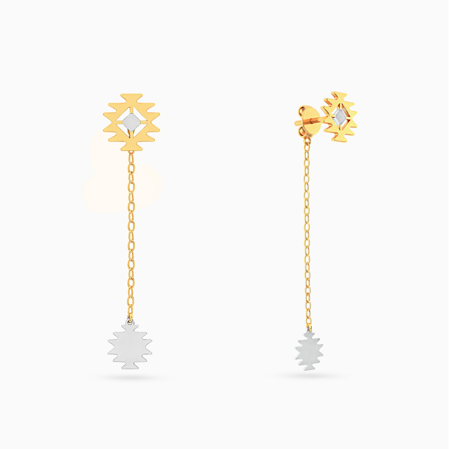 18K Gold Drop Earrings - 2