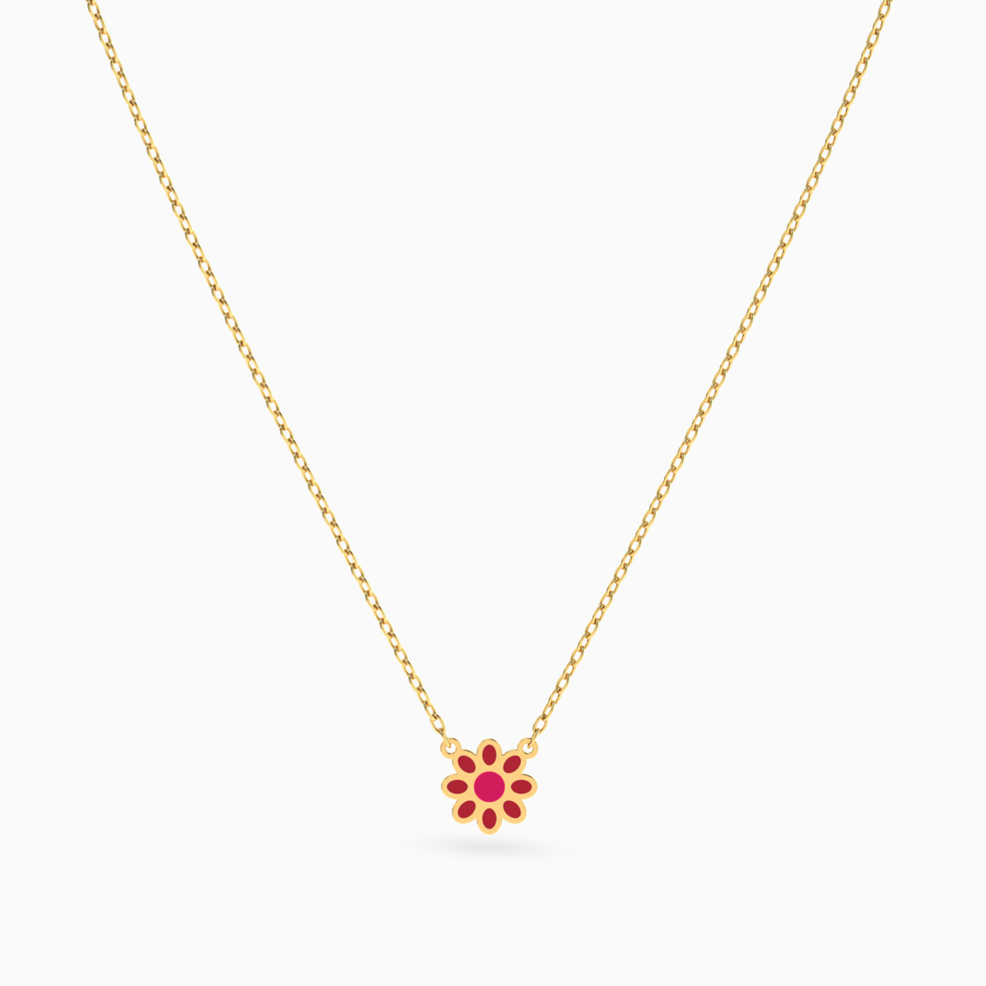 Kids 14K Gold Enamel Coated Pendant Necklace - 3