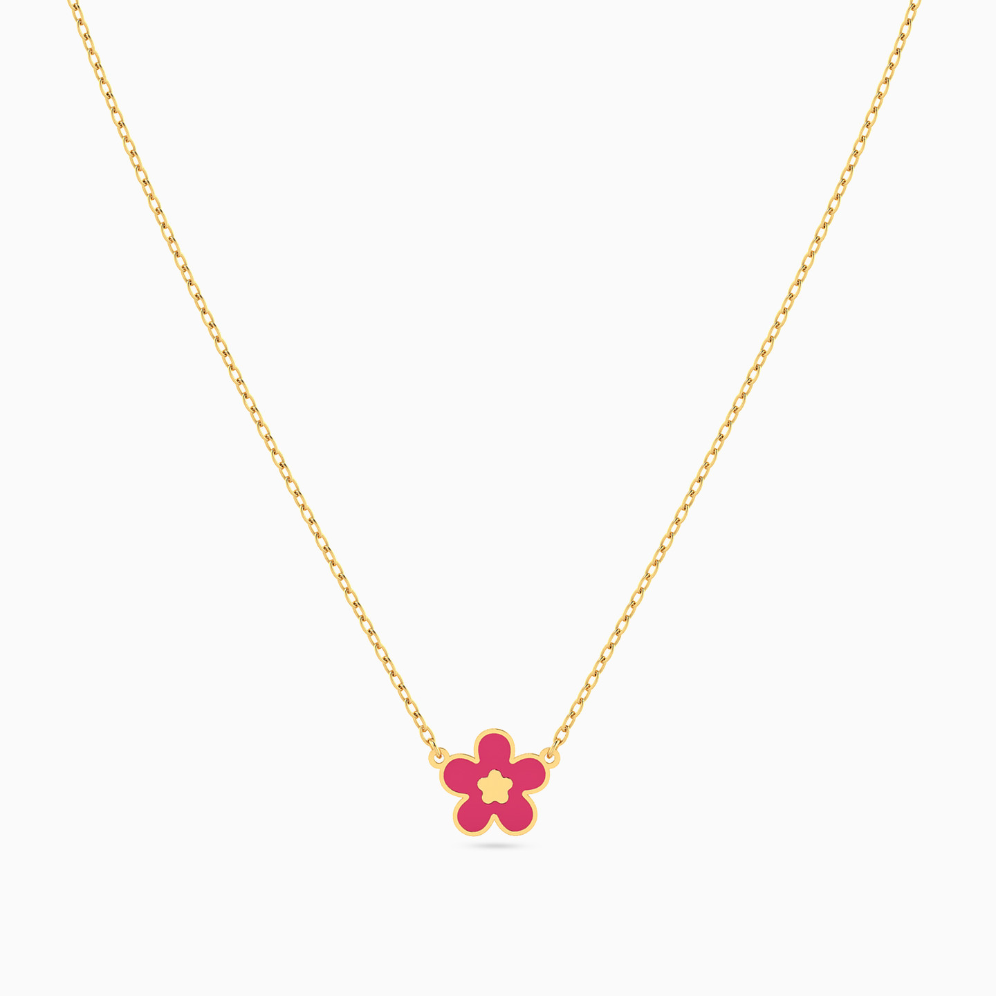 Kids 14K Gold Enamel Coated Pendant Necklace - 3