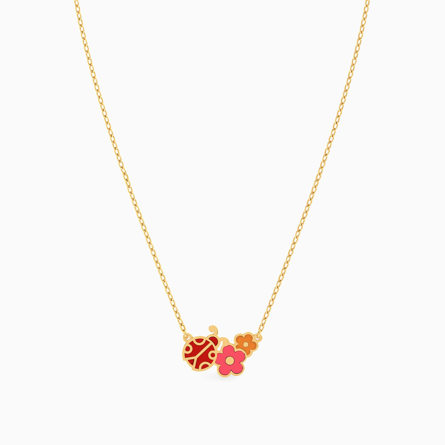 Kids 14K Gold Enamel Coated Pendant Necklace - 3