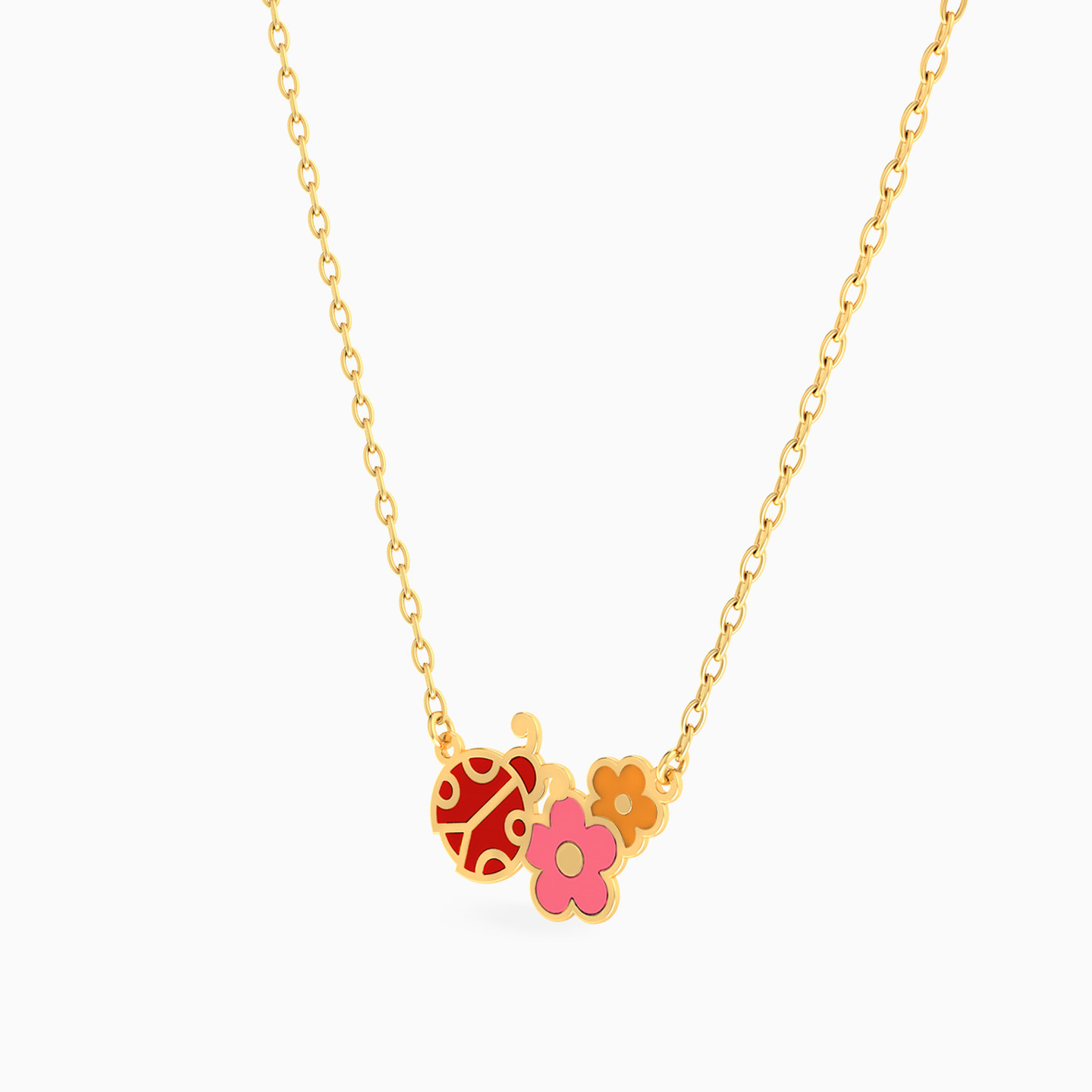 سلسلة ذهب زهرة عيار 14 قيراط مطلية بالمينا للأطفال - 2 سلسلة ذهب زهرة عيار 14 قيراط مطلية بالمينا للأطفال - 2