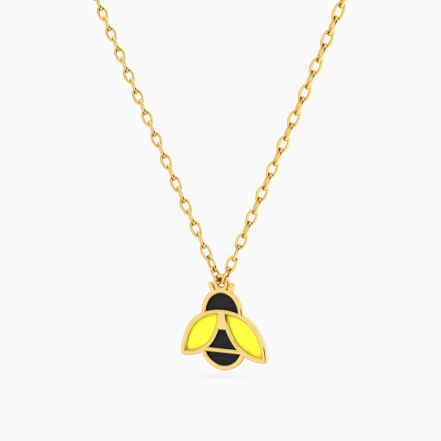 Kids 14K Gold Enamel Coated Pendant Necklace - 2