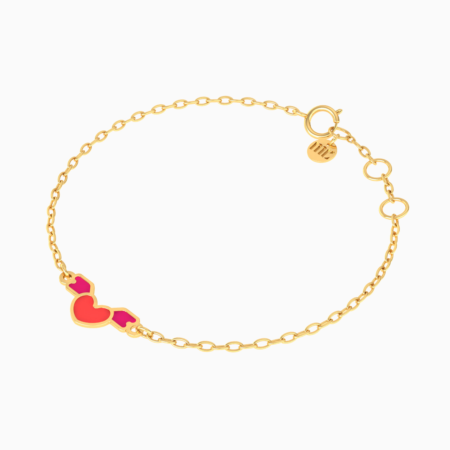 Kids 14K Gold Enamel Coated Chain Bracelet - 2