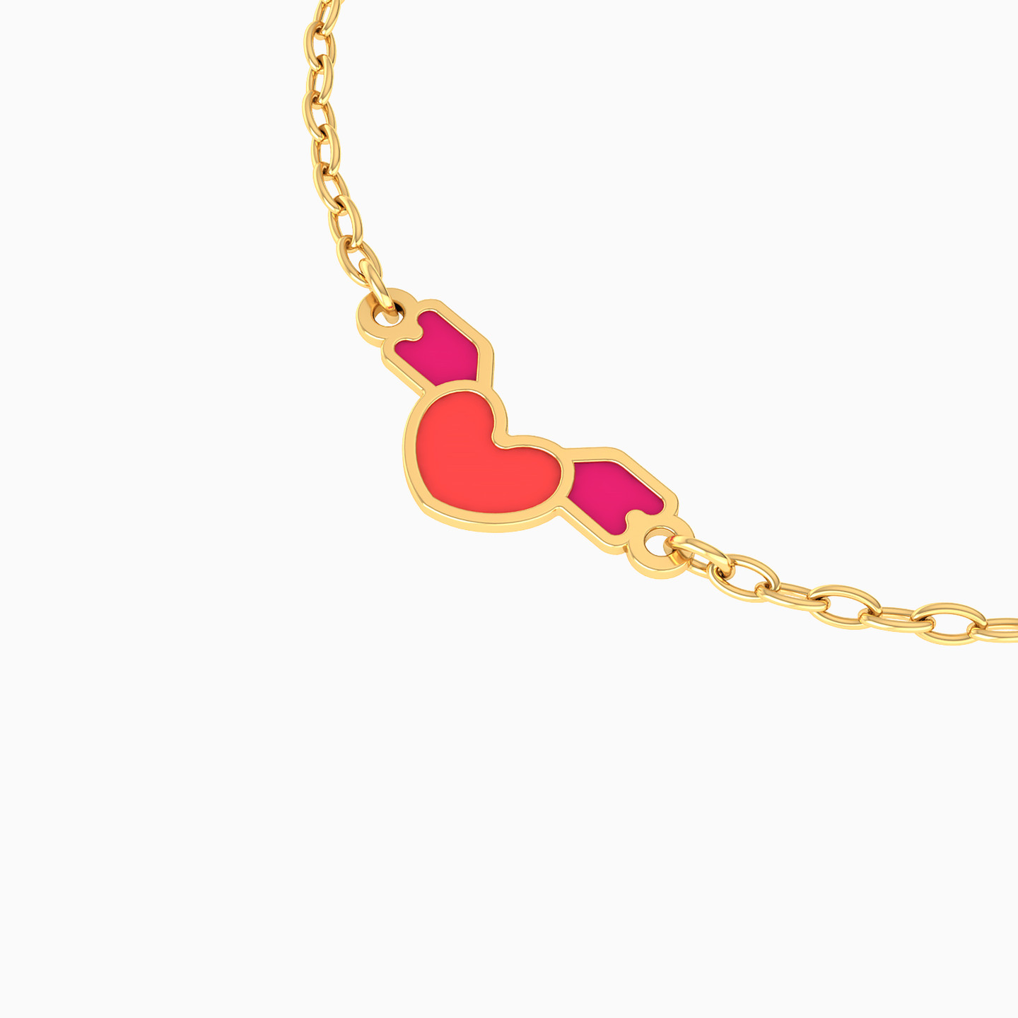 Kids 14K Gold Enamel Coated Chain Bracelet - 3