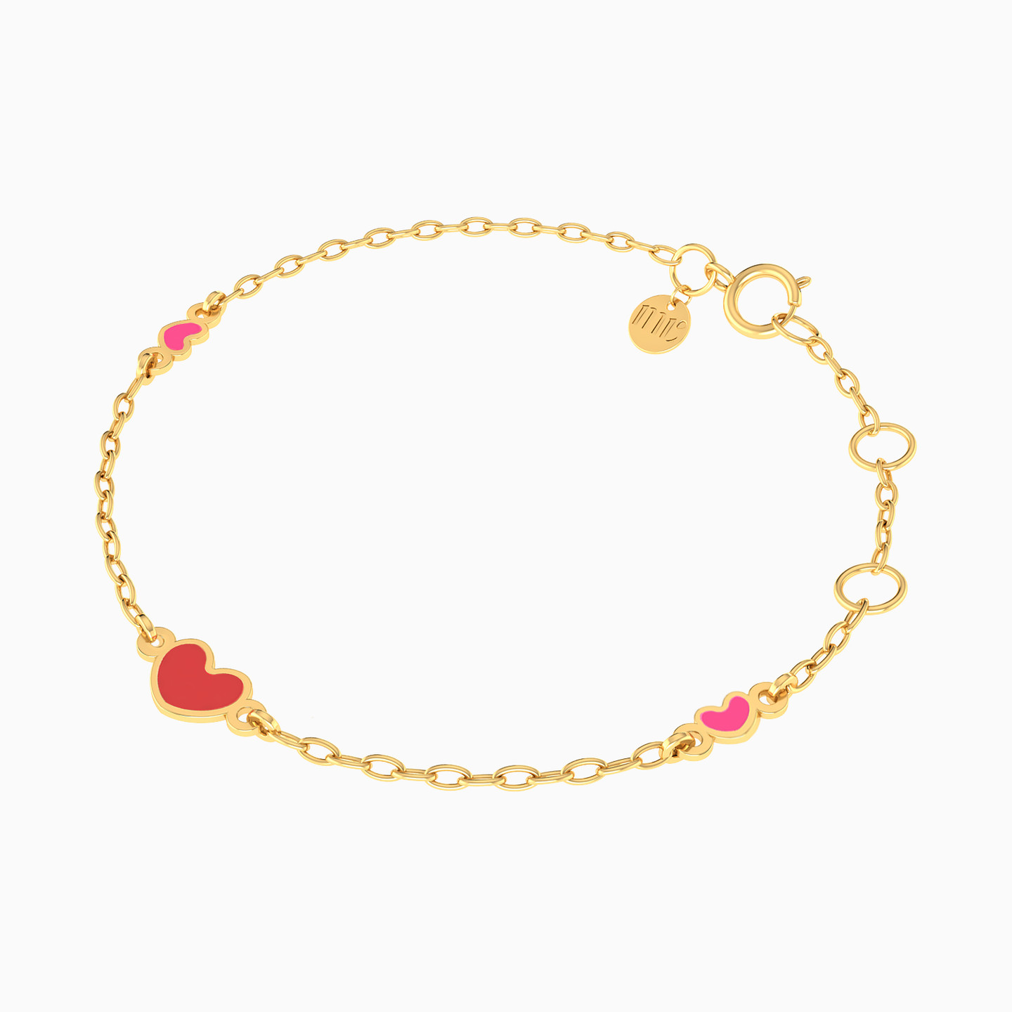 Kids 14K Gold Enamel Coated Chain Bracelet - 2