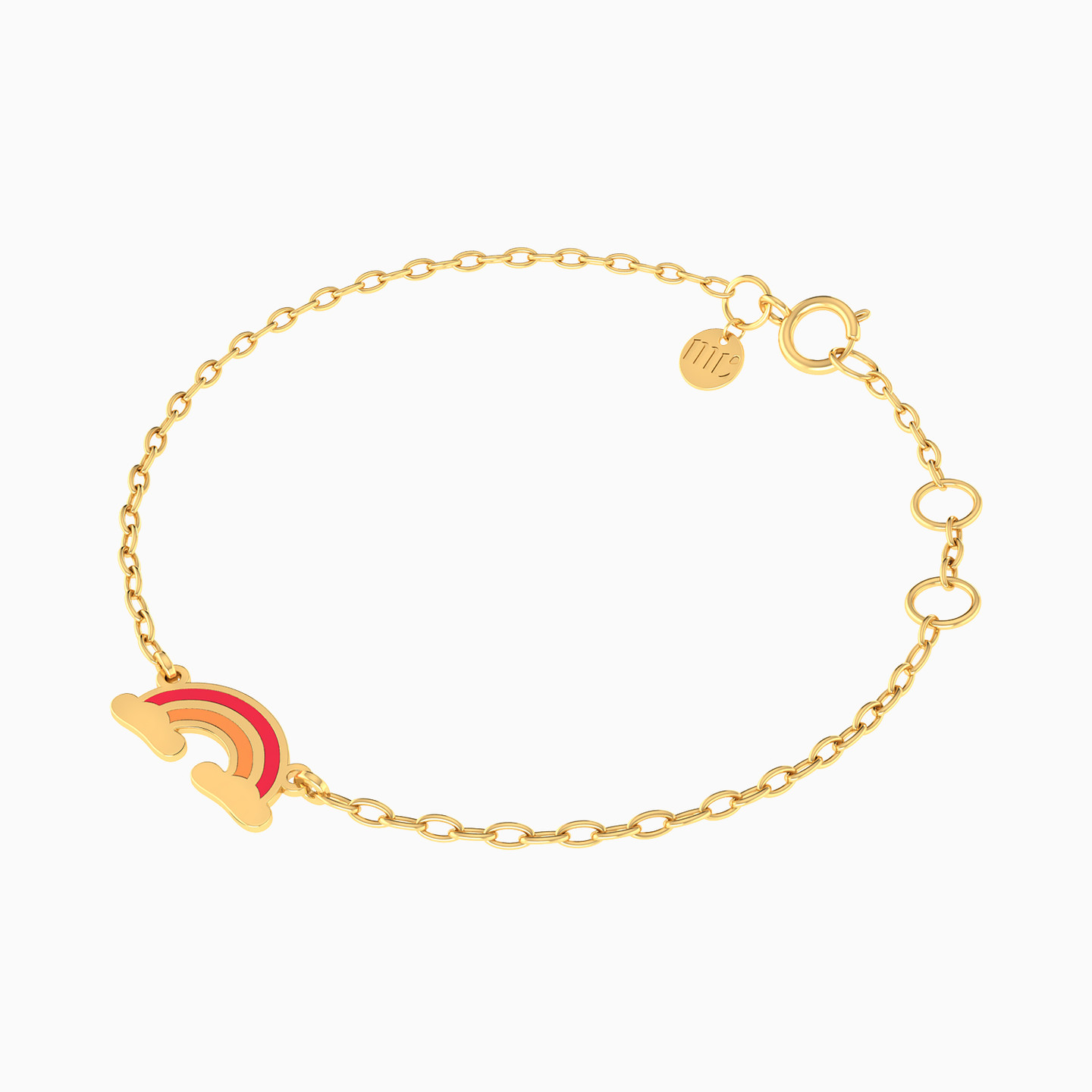 Kids 14K Gold Enamel Coated Chain Bracelet - 2