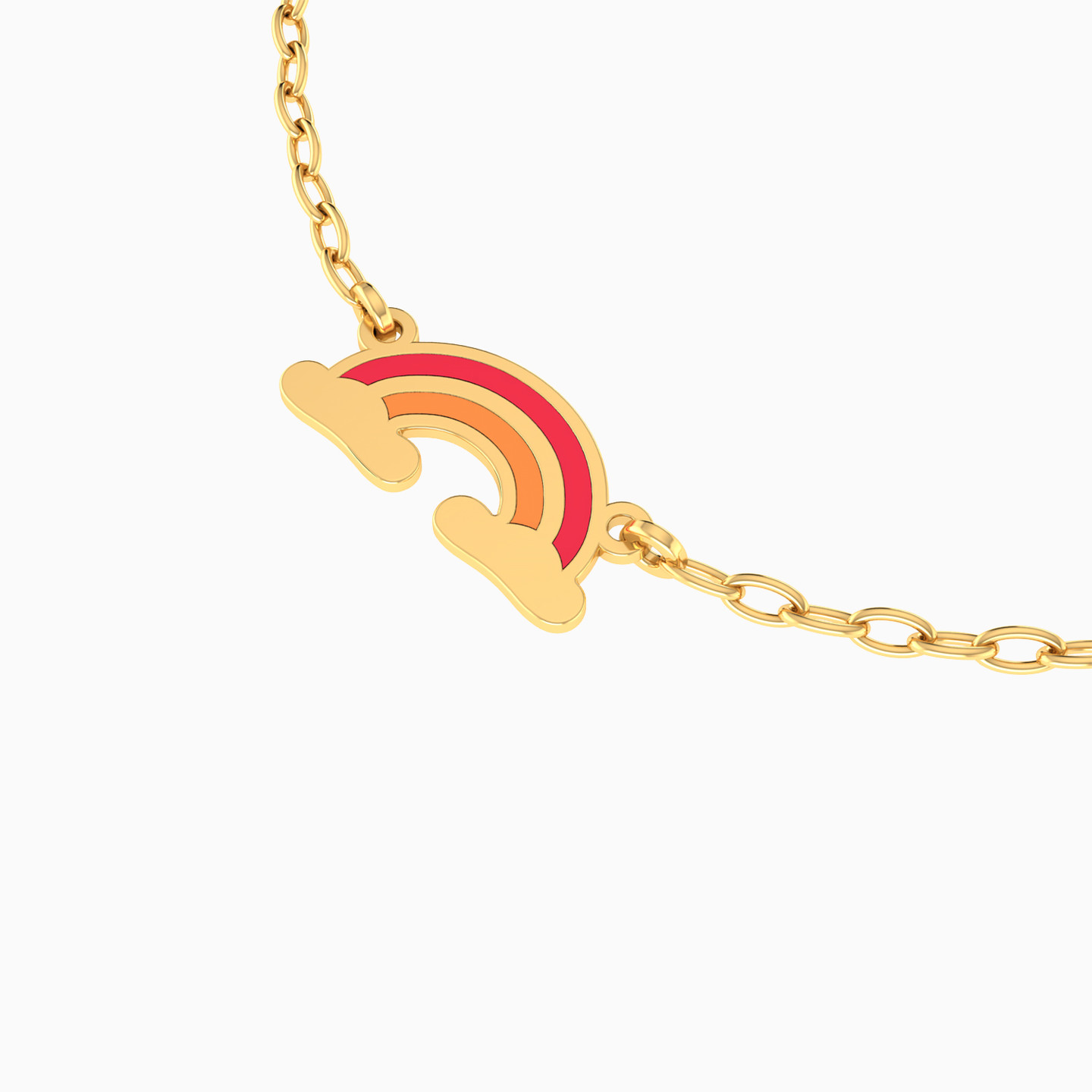 Kids 14K Gold Enamel Coated Chain Bracelet - 3