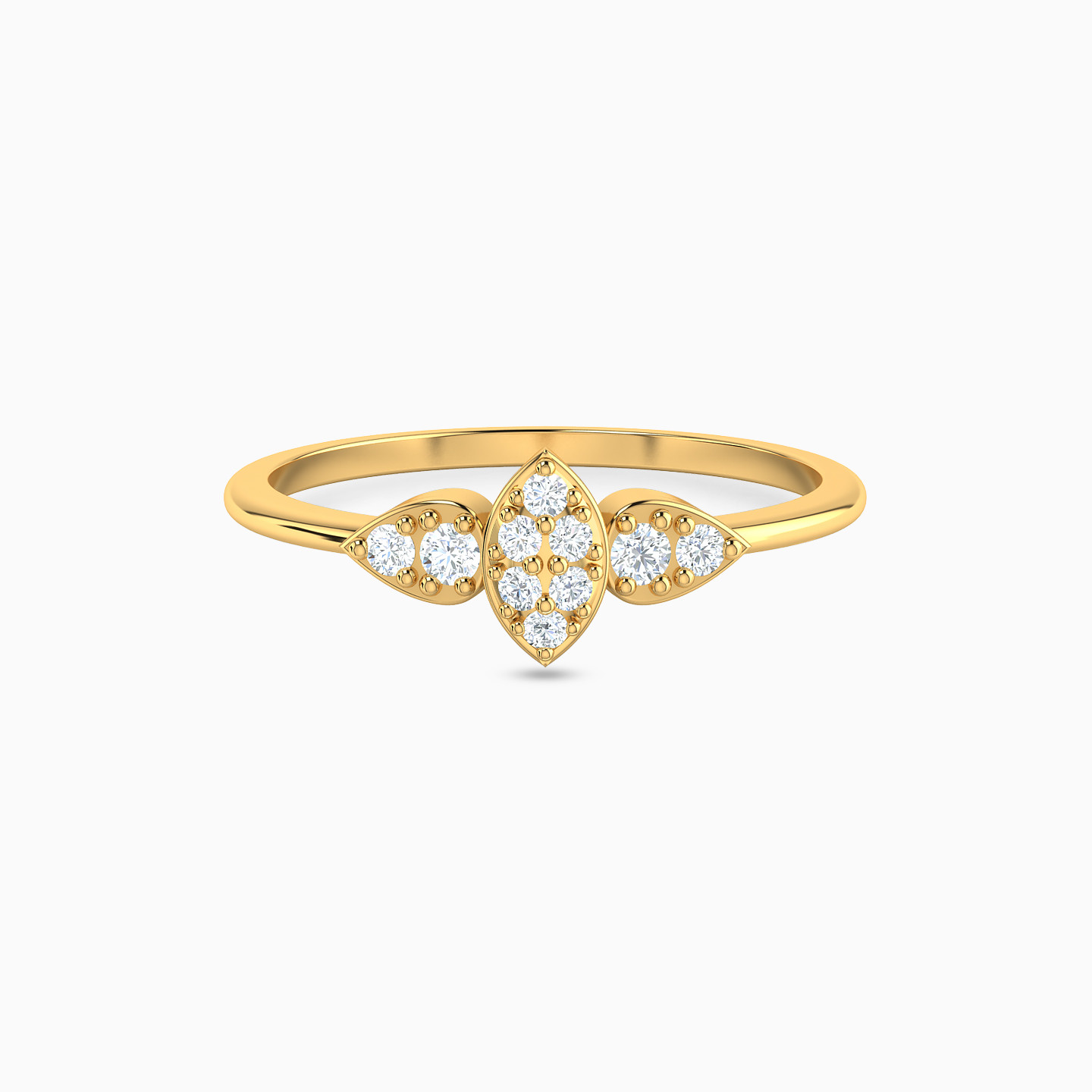 18K Gold Cubic Zirconia Statement Ring