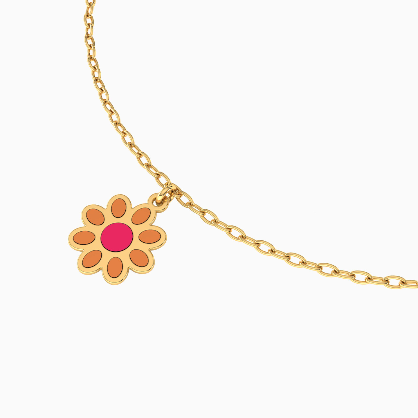 Kids Flower Chain Bracelet in 14K Gold - 3