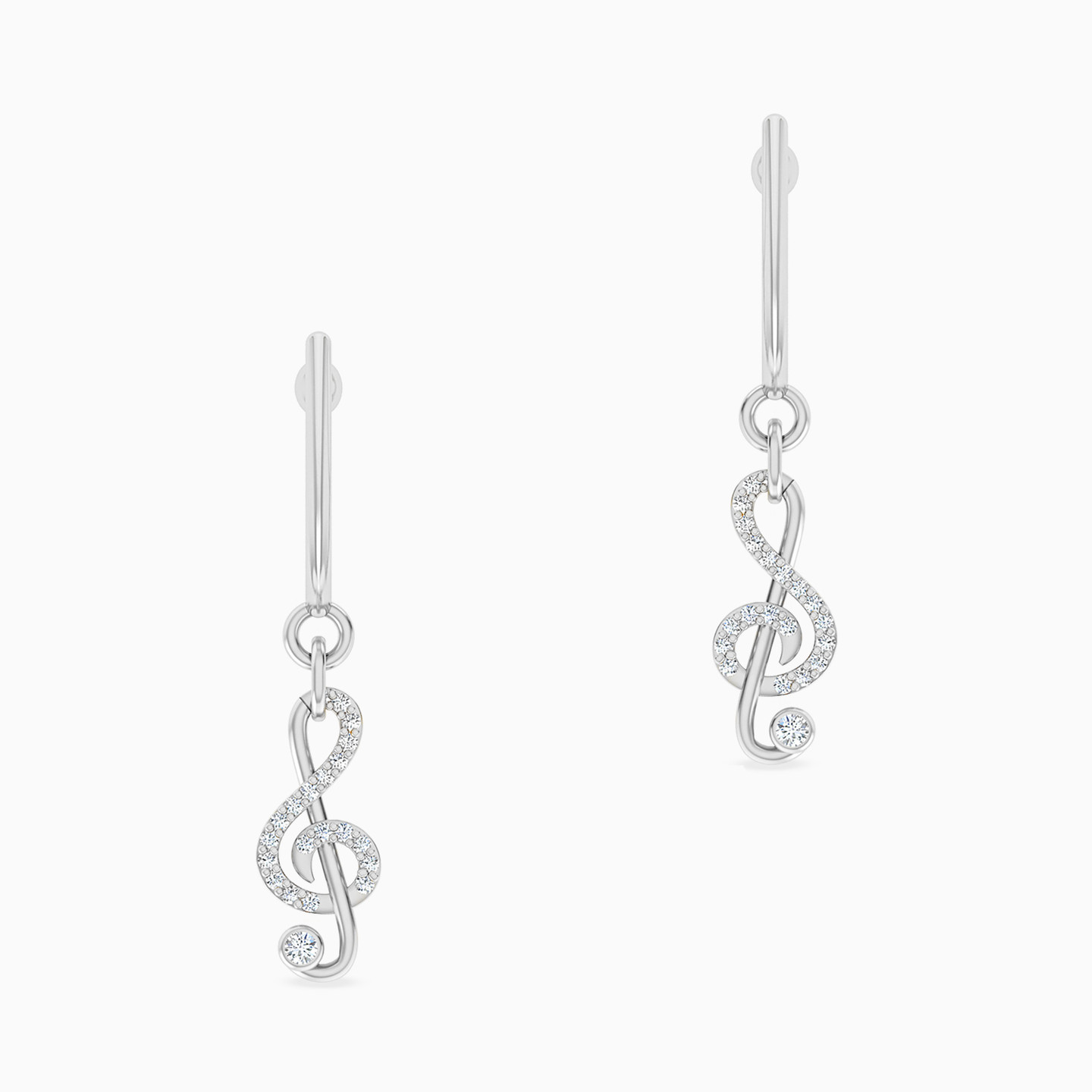 Musical Note Diamonds Drop Earrings in 18K Gold Musical Note Diamonds Drop Earrings in 18K Gold