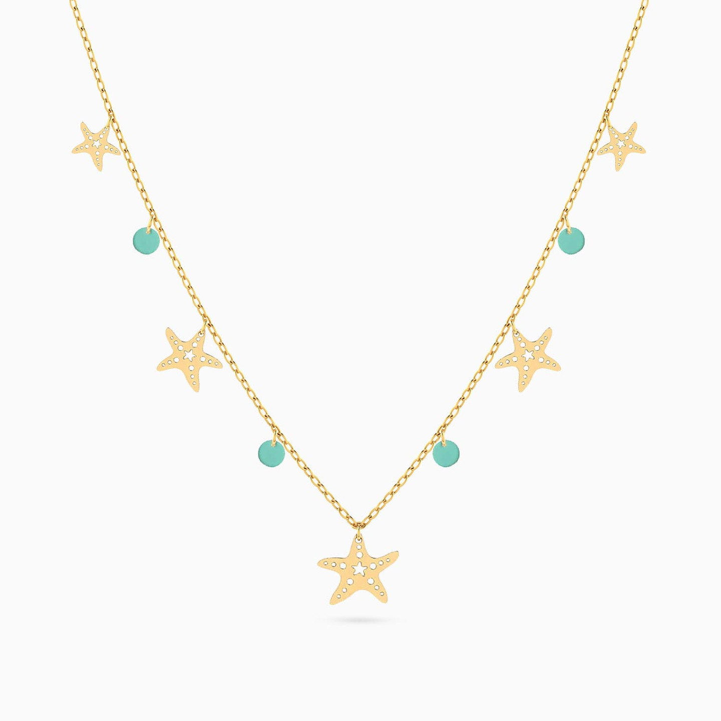 Star Chain Necklace in 18K Gold - 2 Star Chain Necklace in 18K Gold - 2