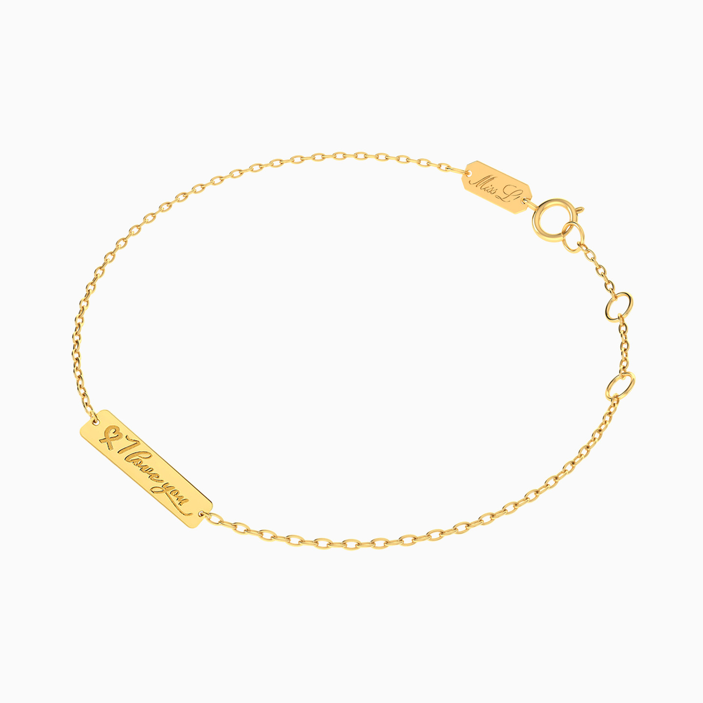 I Love You Chain Bracelet in 18K Gold - 2