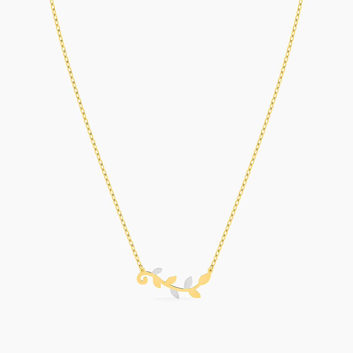 Leaf Necklace In 18K Gold - 3 Leaf Necklace In 18K Gold - 3