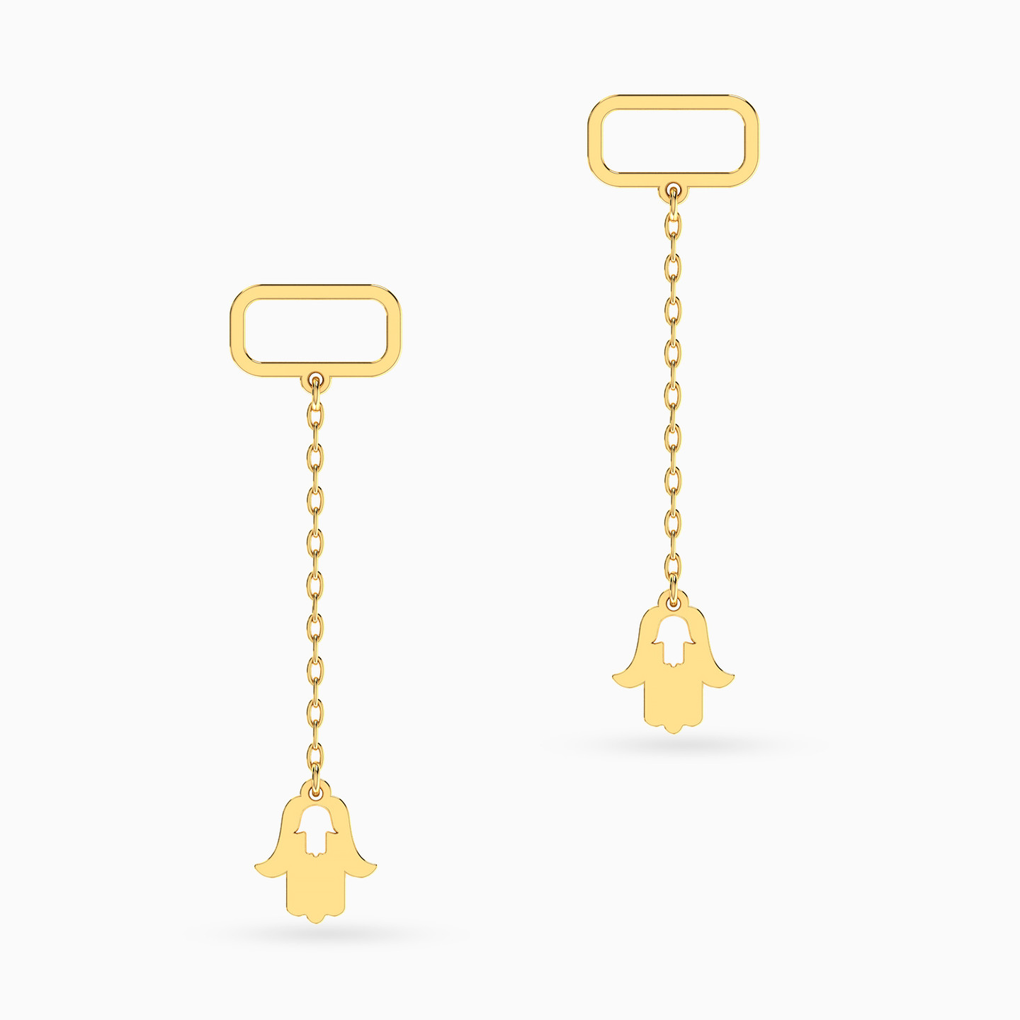 Hamsa Drop Earrings in 18K Gold