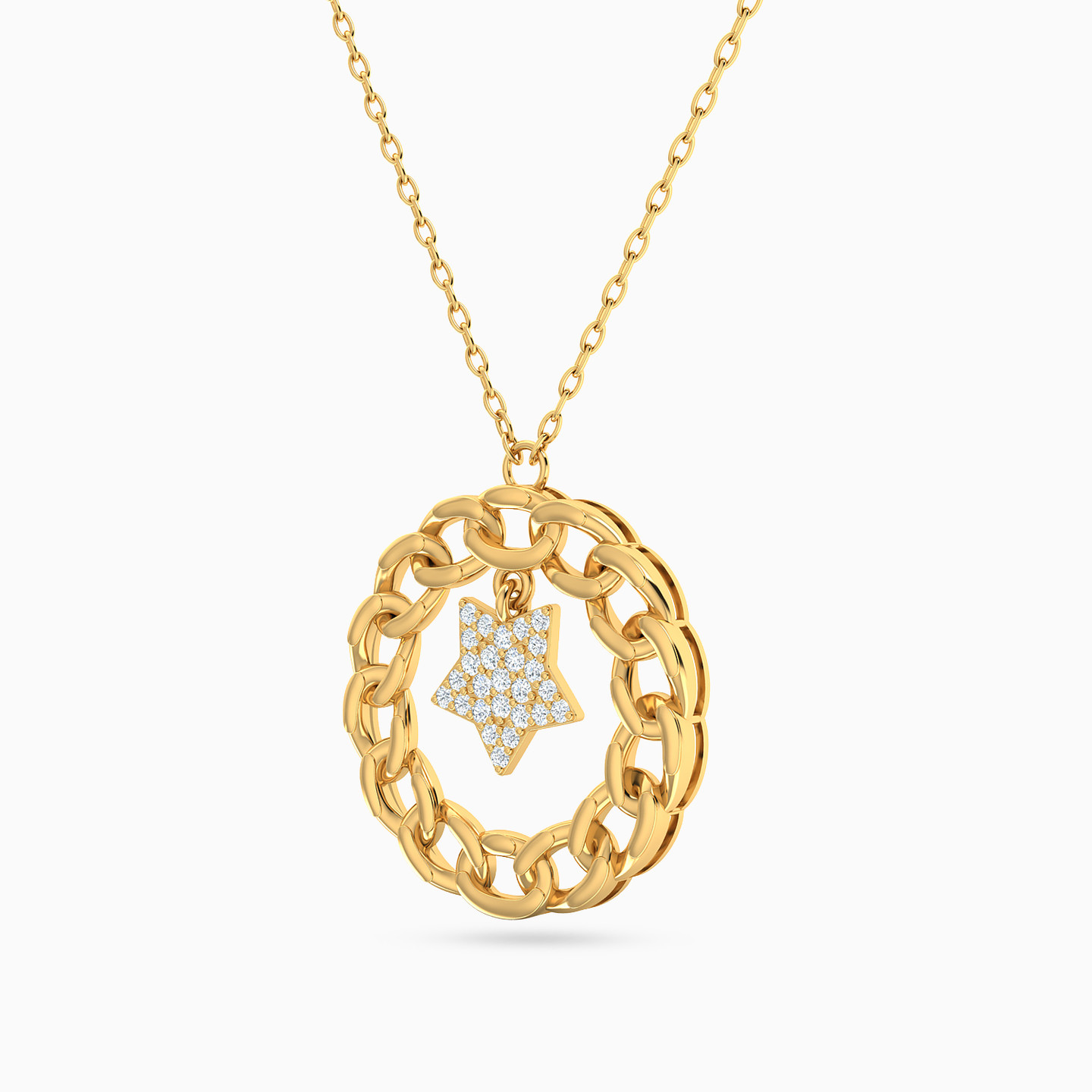 18K Gold Cubic Zirconia Pendant Necklace - 2